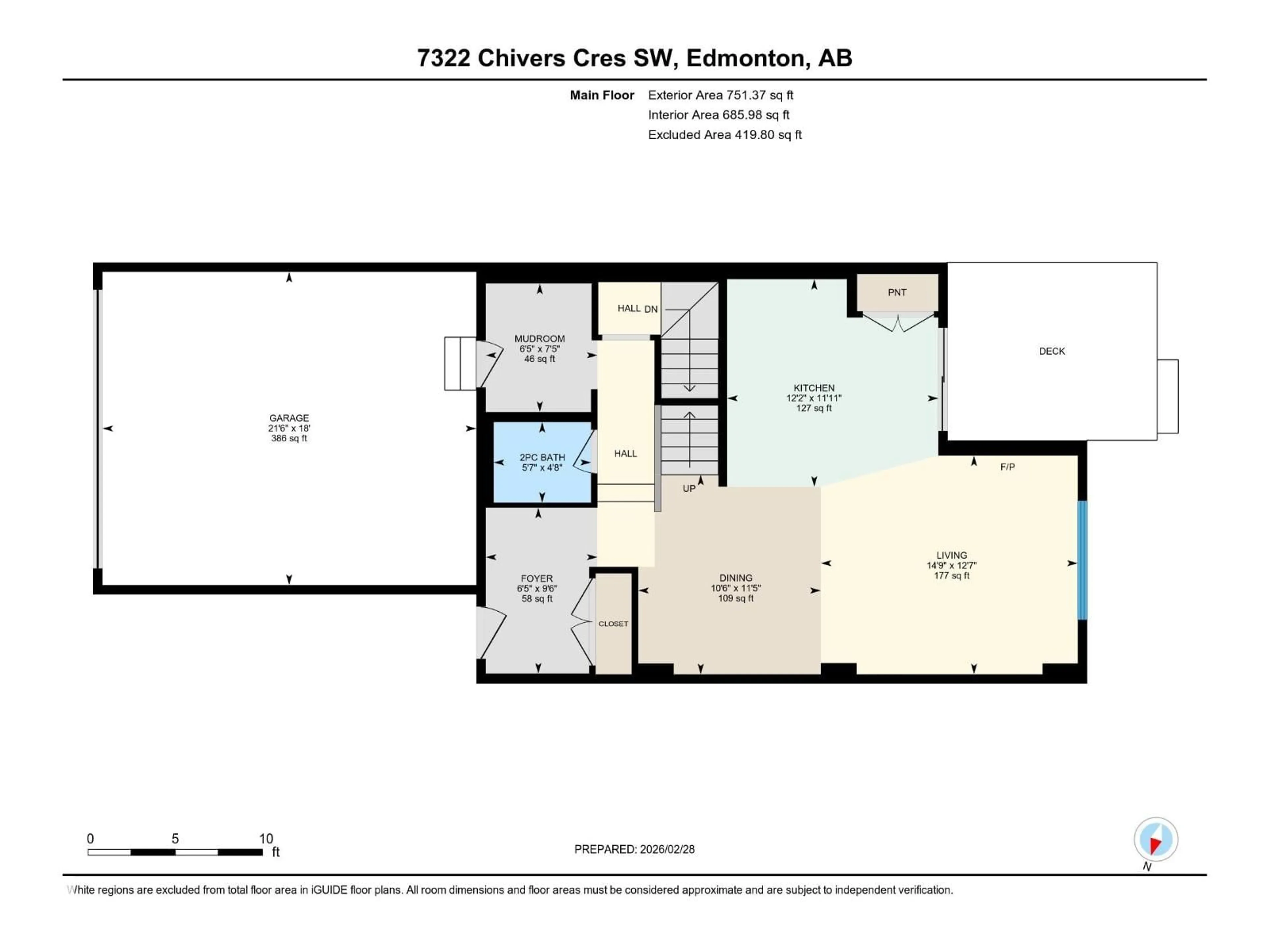Floor plan for 7322 CHIVERS CR, Edmonton Alberta T6W4M1