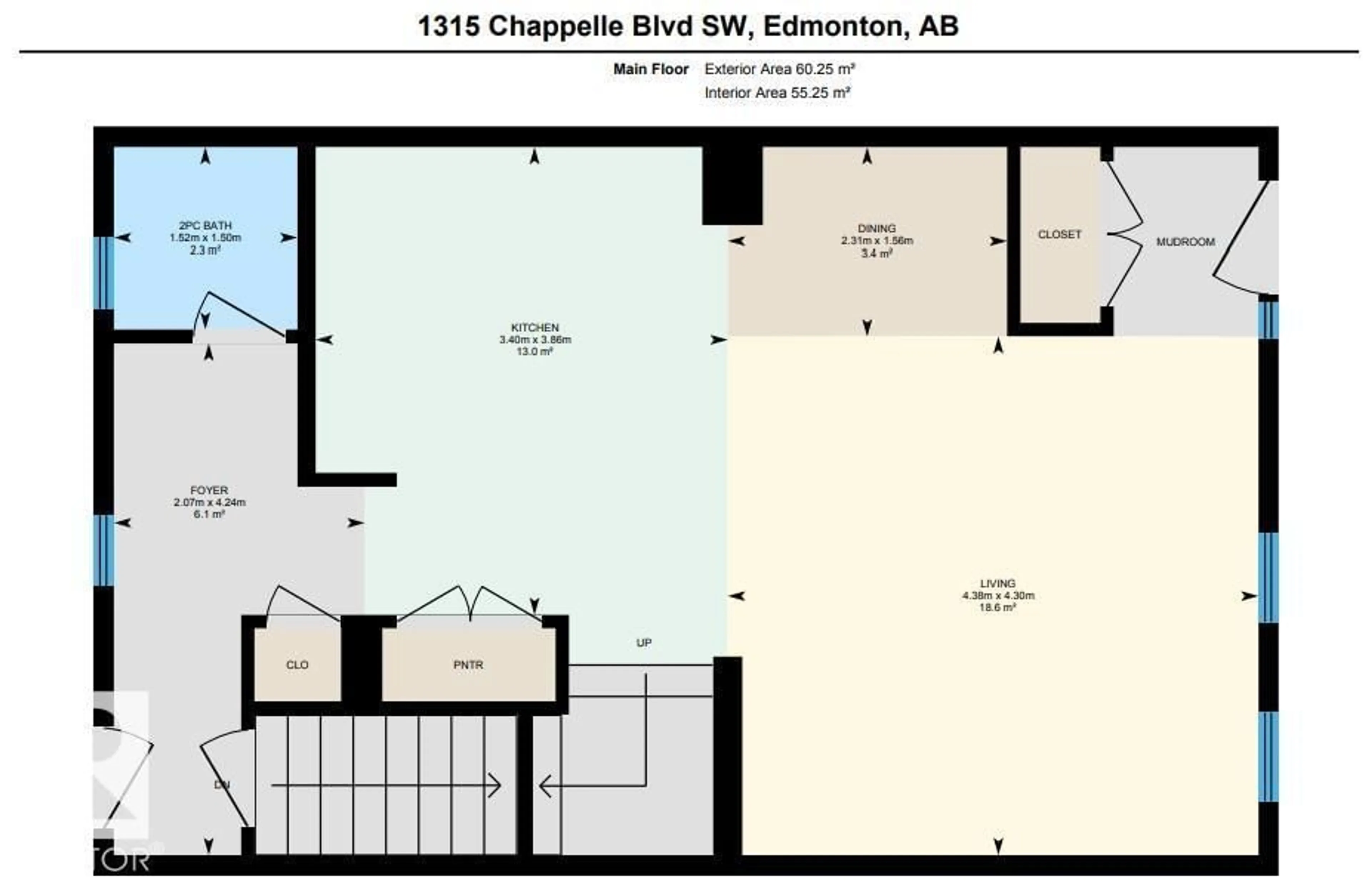 Floor plan for 1315 CHAPPELLE BV, Edmonton Alberta T6W3S2