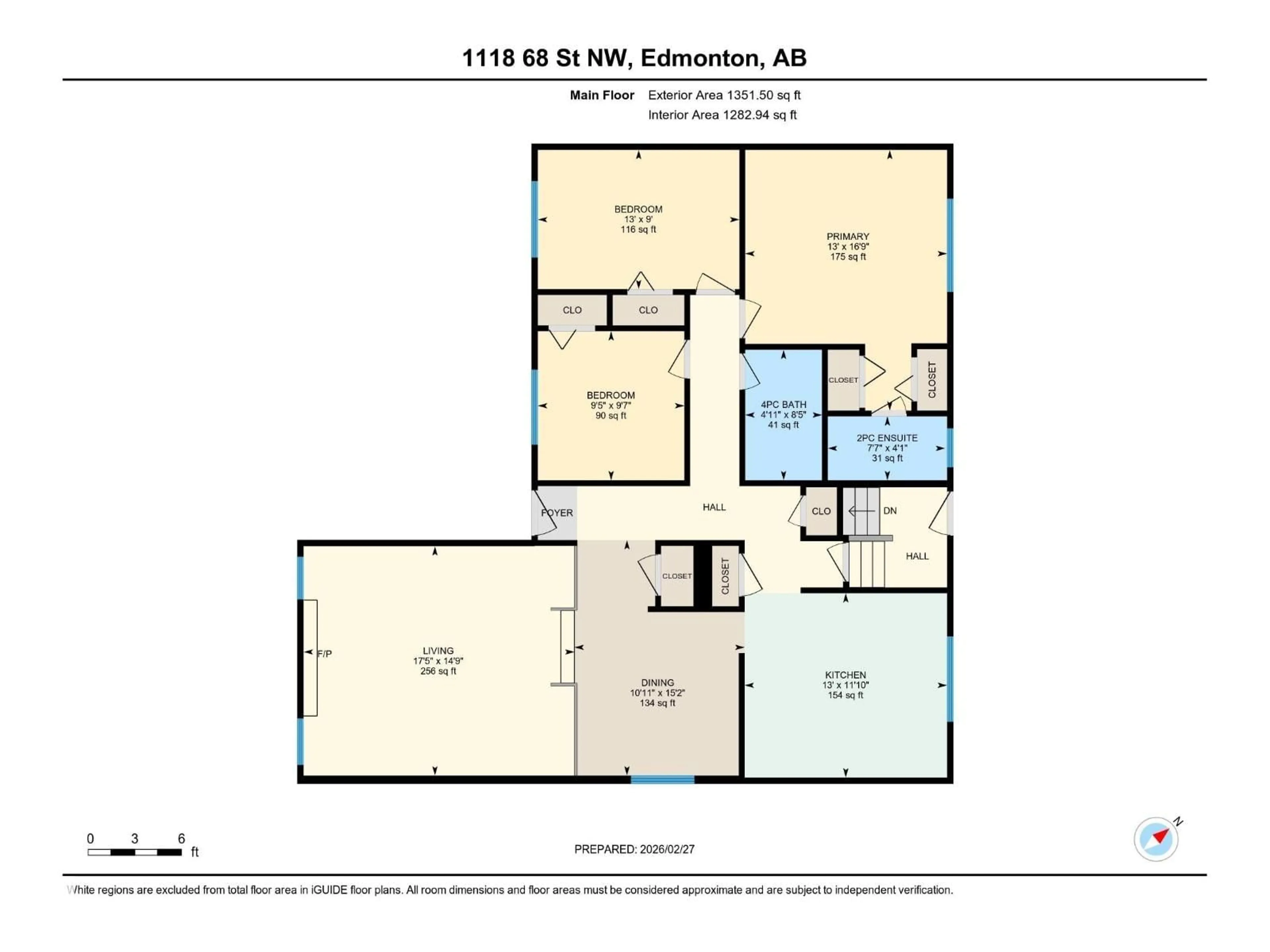Floor plan for 1118 68 ST, Edmonton Alberta T6K1L1
