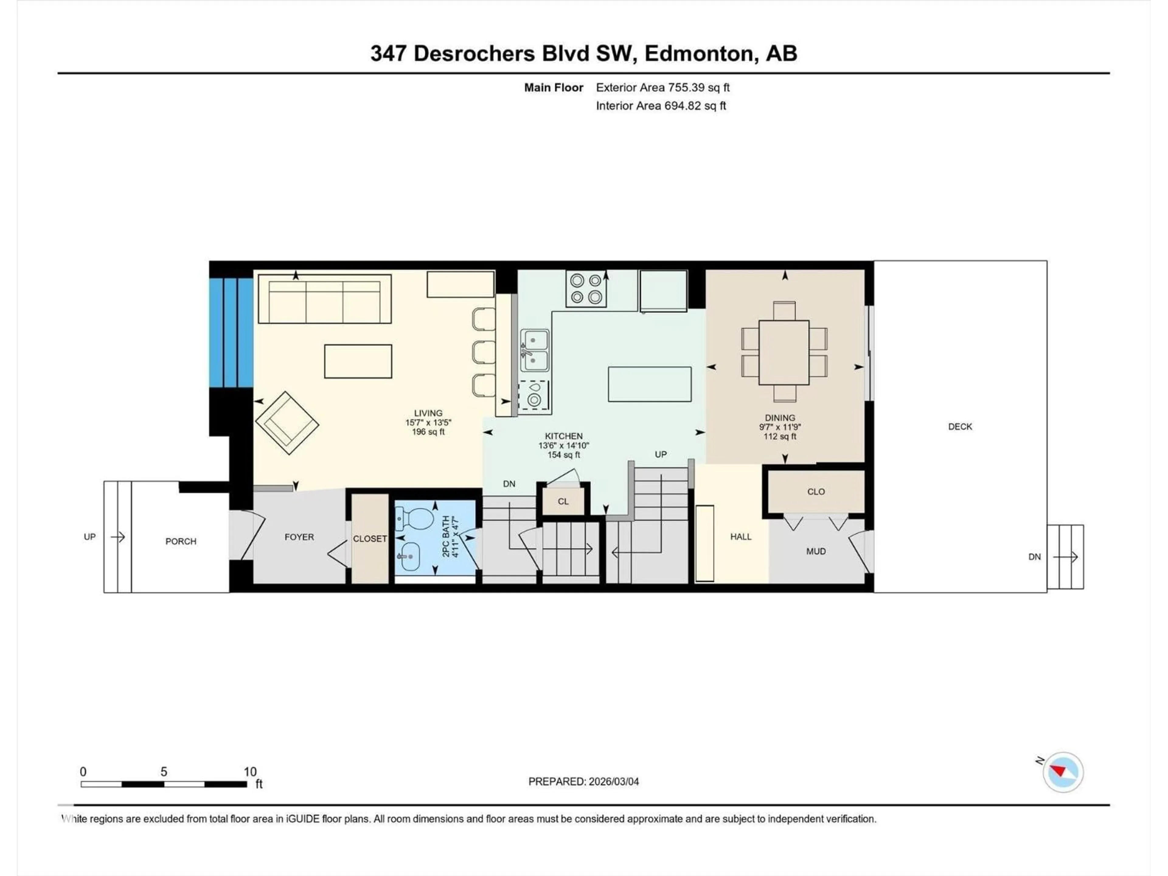 Floor plan for 347 DESROCHERS BV, Edmonton Alberta T6W3J2