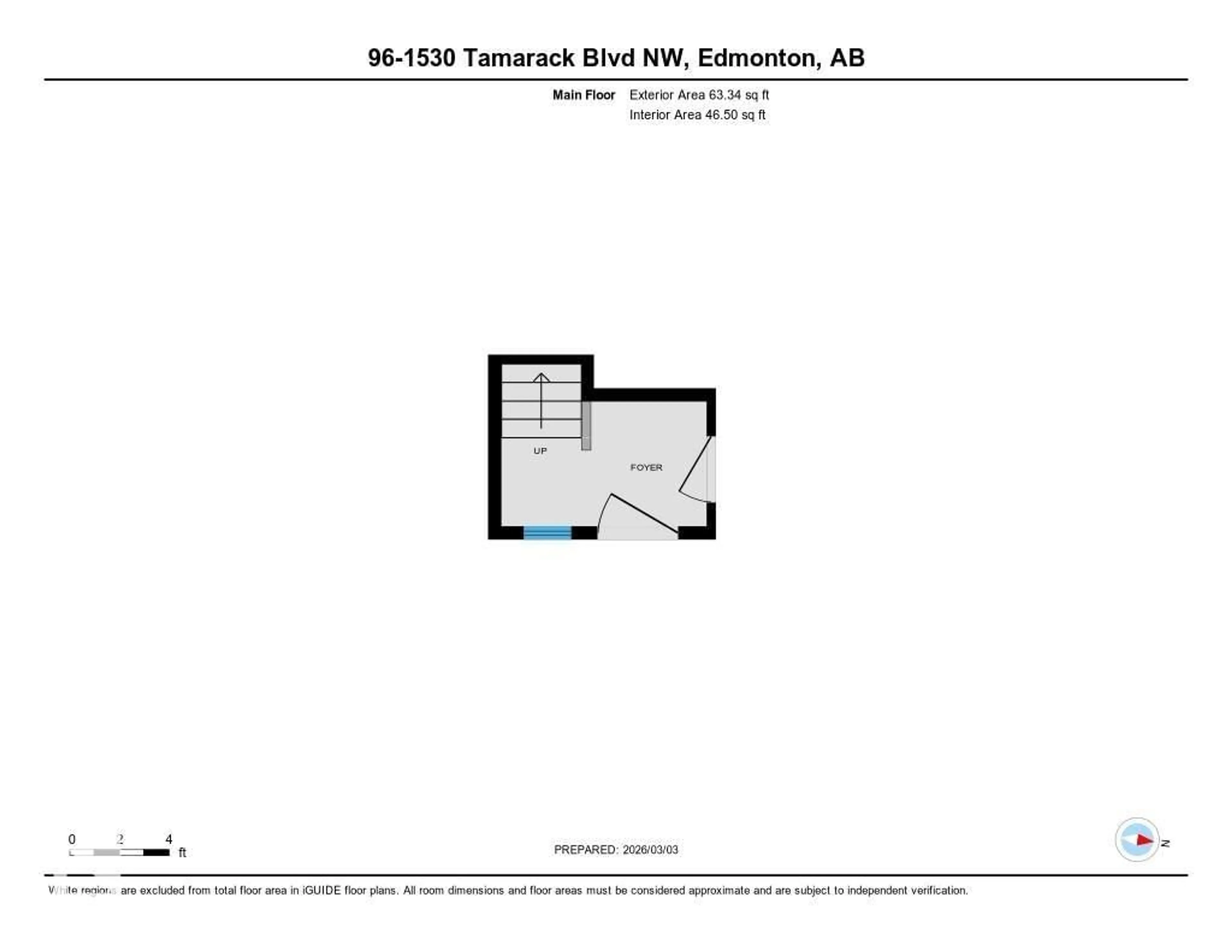 Floor plan for 1530 - 96 TAMARACK BV, Edmonton Alberta T6T2E6