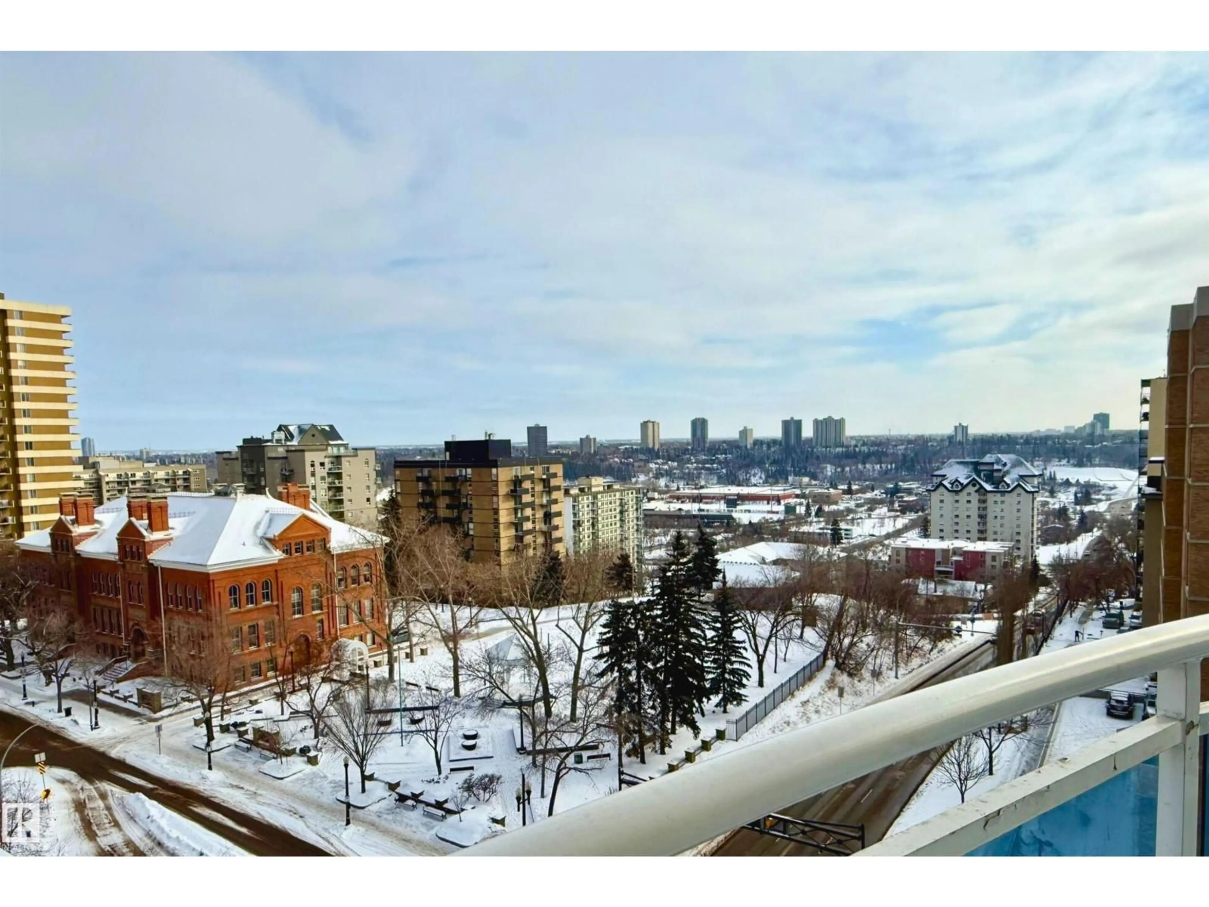 Balcony in the apartment, city buildings view from balcony for 901 - 10504 99 AV, Edmonton Alberta T5K1B2