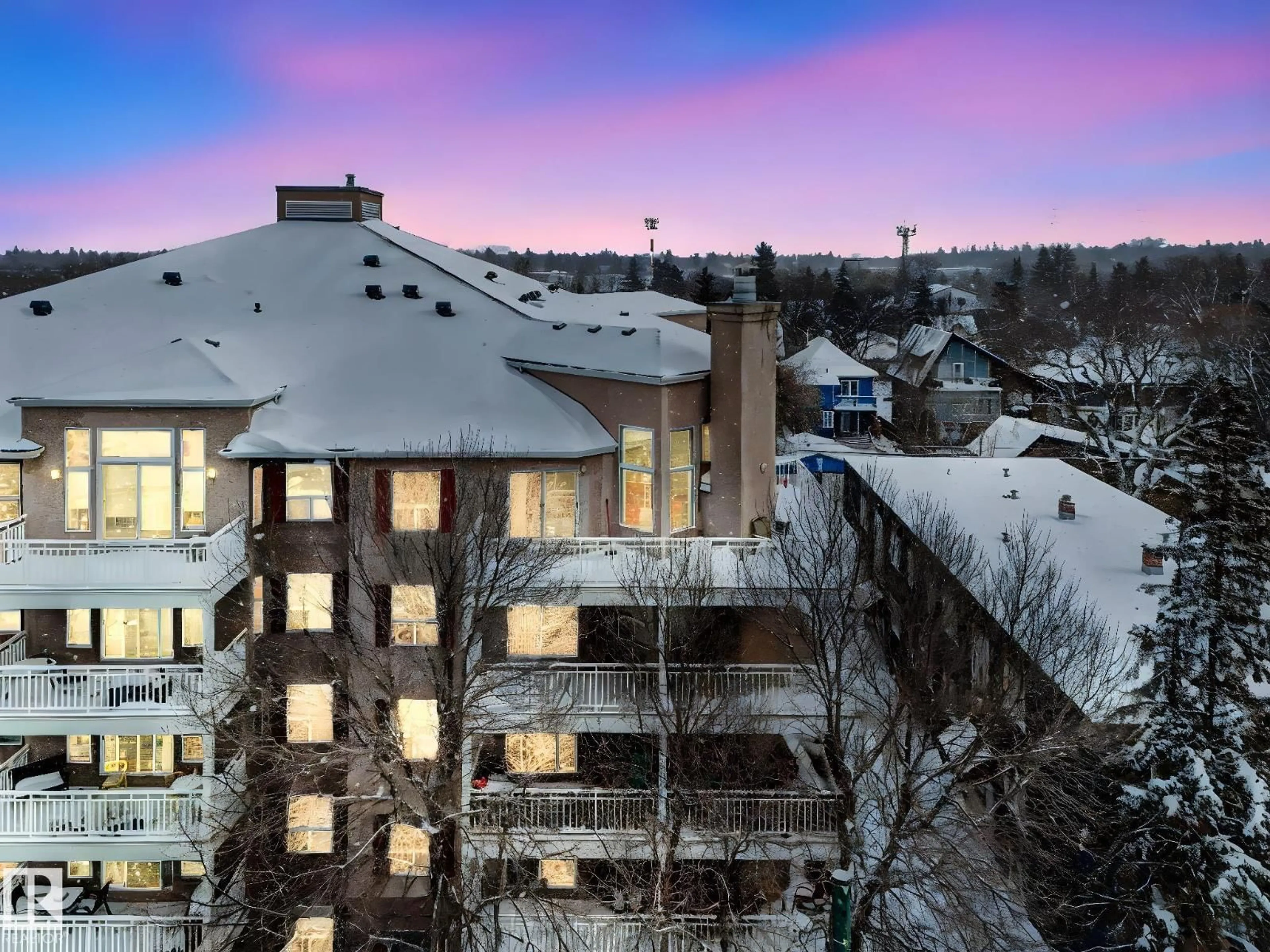 A pic from outside/outdoor area/front of a property/back of a property/a pic from drone, city buildings view from balcony for #503 - 10933 124 ST, Edmonton Alberta T5M4E1