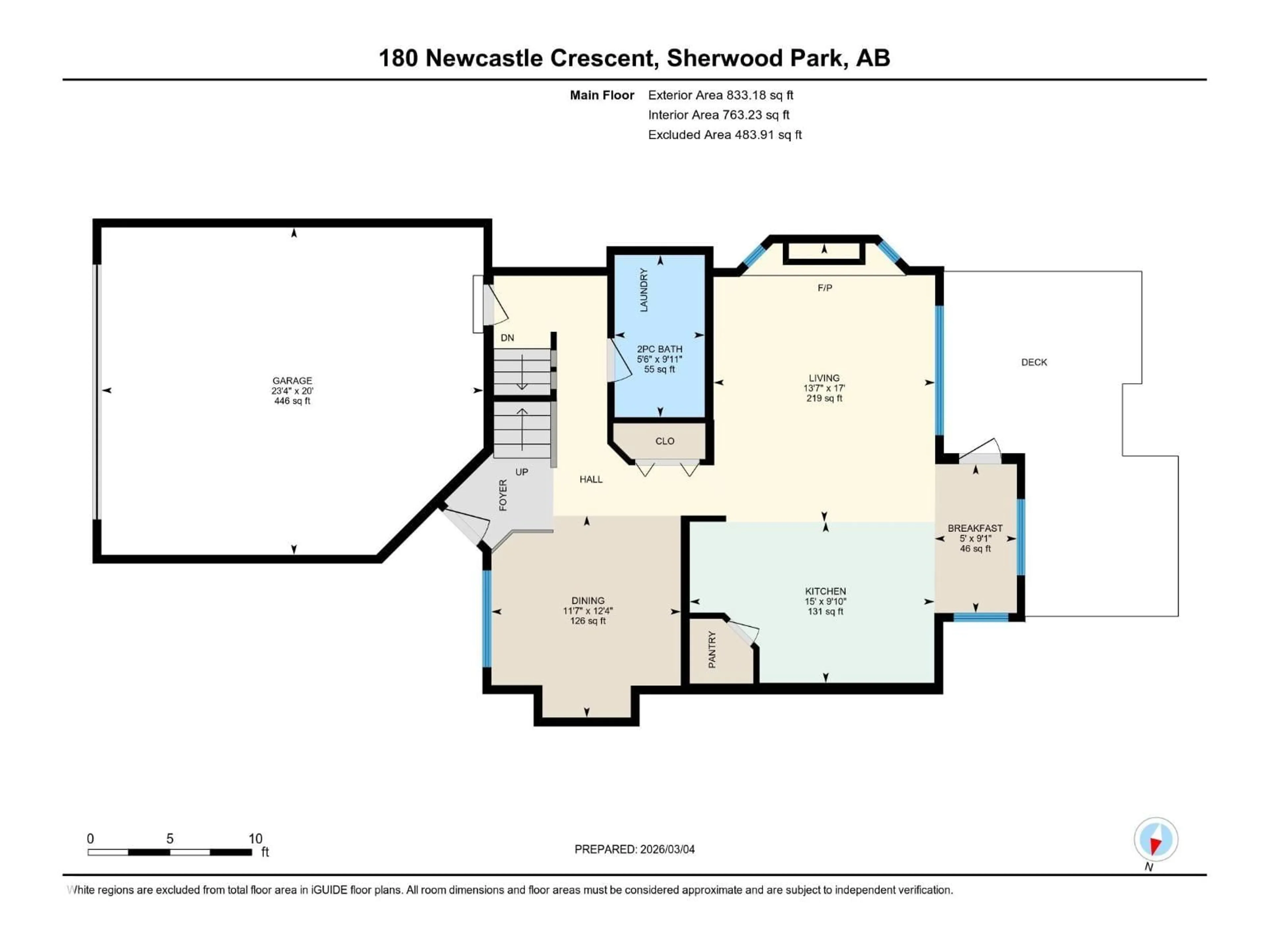 Floor plan for 180 NEWCASTLE CR, Sherwood Park Alberta T8A6E8