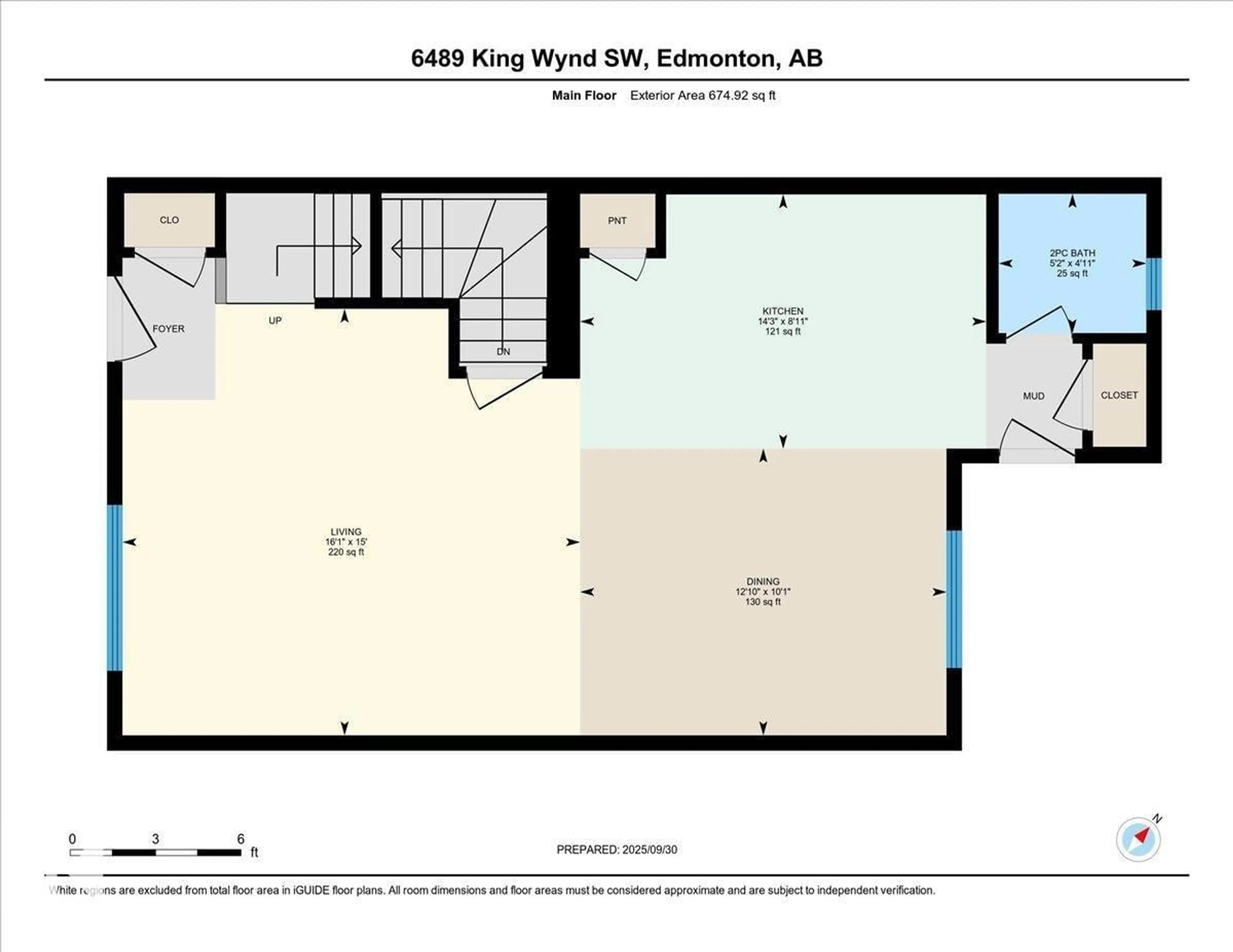 Floor plan for SW - 6489 KING WD, Edmonton Alberta T6W3Z9