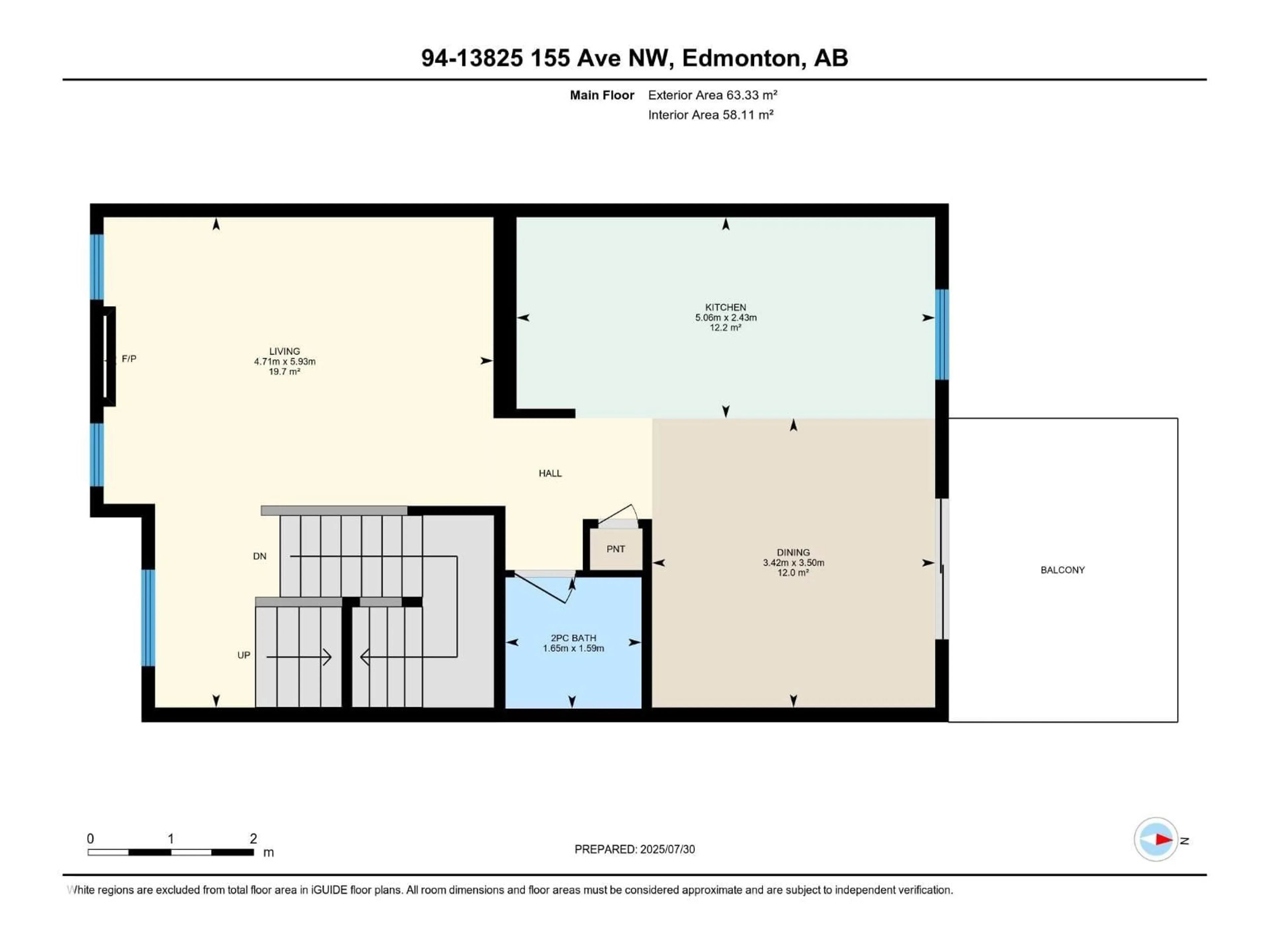 Floor plan for #94 - 13825 155 AV, Edmonton Alberta T6V0B8