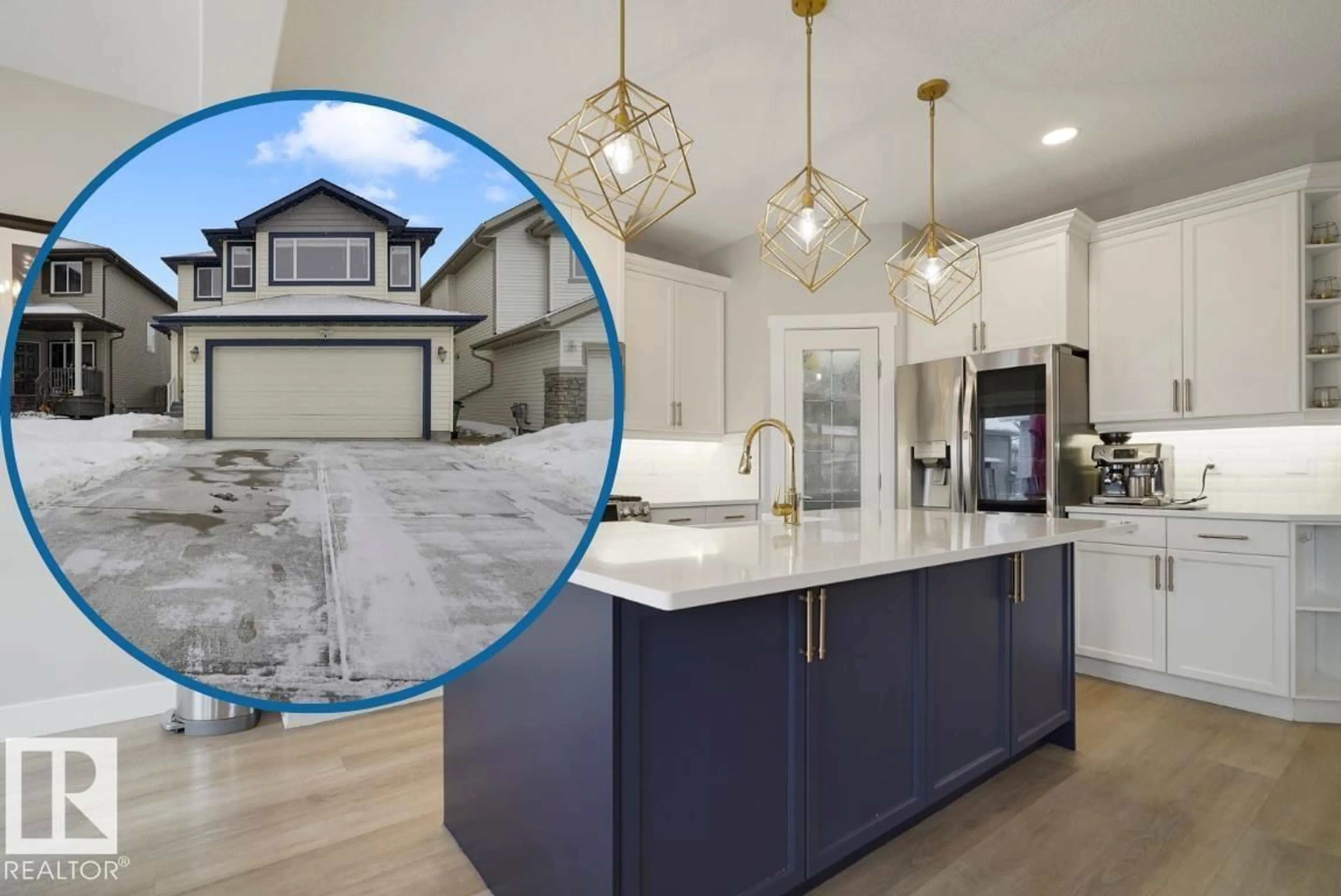 Open concept kitchen, ceramic/tile floor for 5911 7 AV, Edmonton Alberta T6X0G5