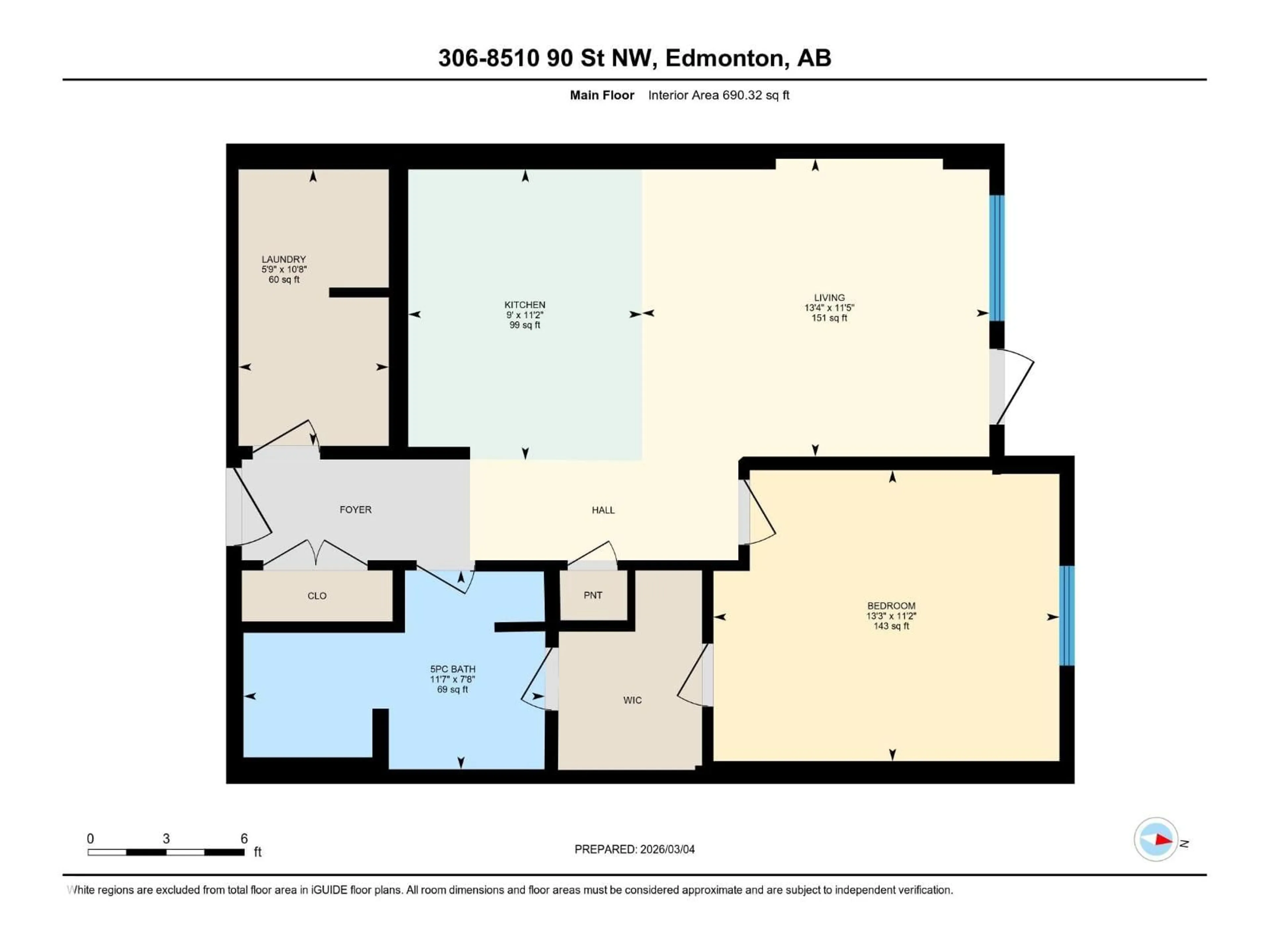 Floor plan for #306 - 8510 90 ST, Edmonton Alberta T6C3L5