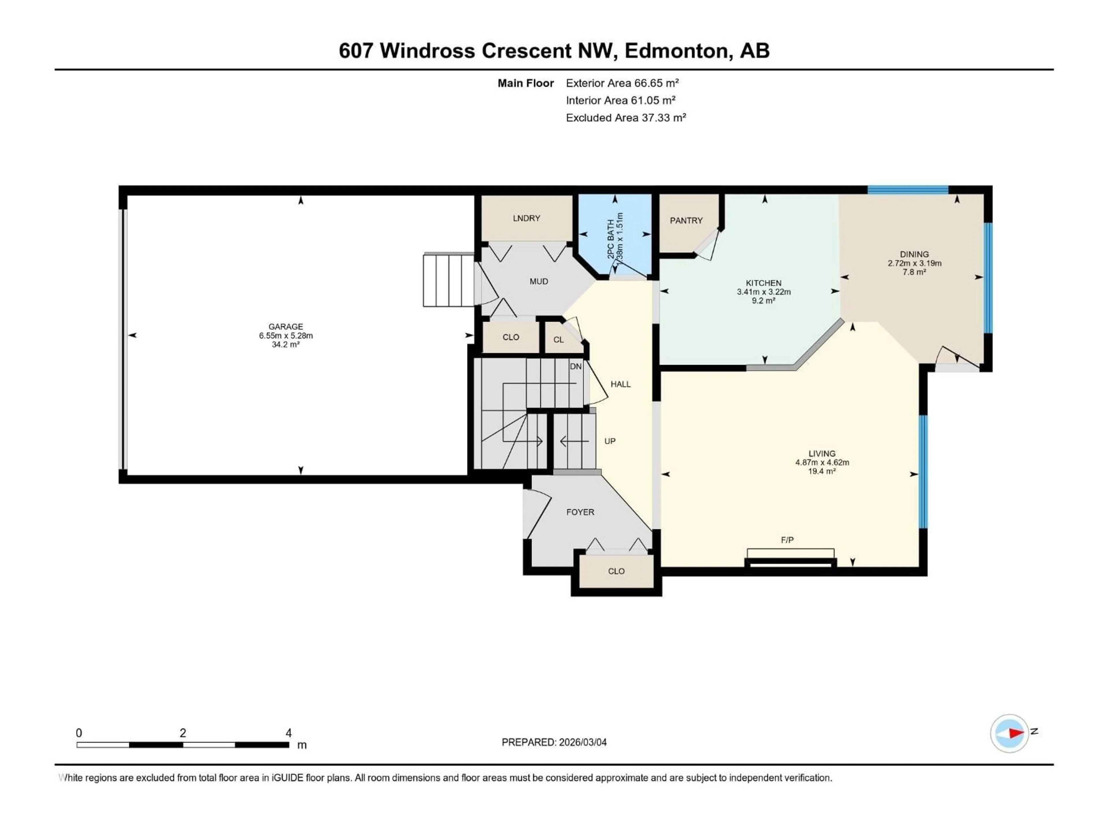 Floor plan for 607 WINDROSS CR, Edmonton Alberta T6T1X9