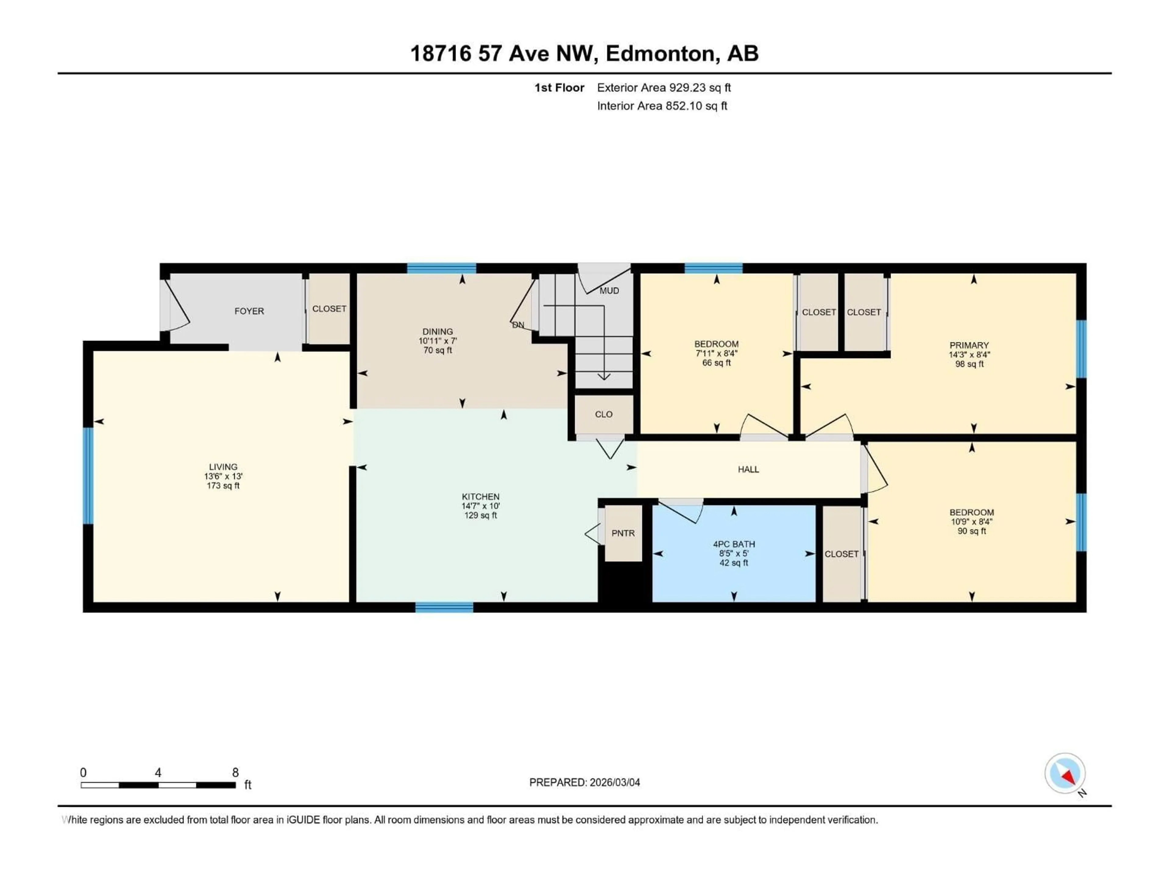 Floor plan for 18716 57 AV, Edmonton Alberta T6M2A4