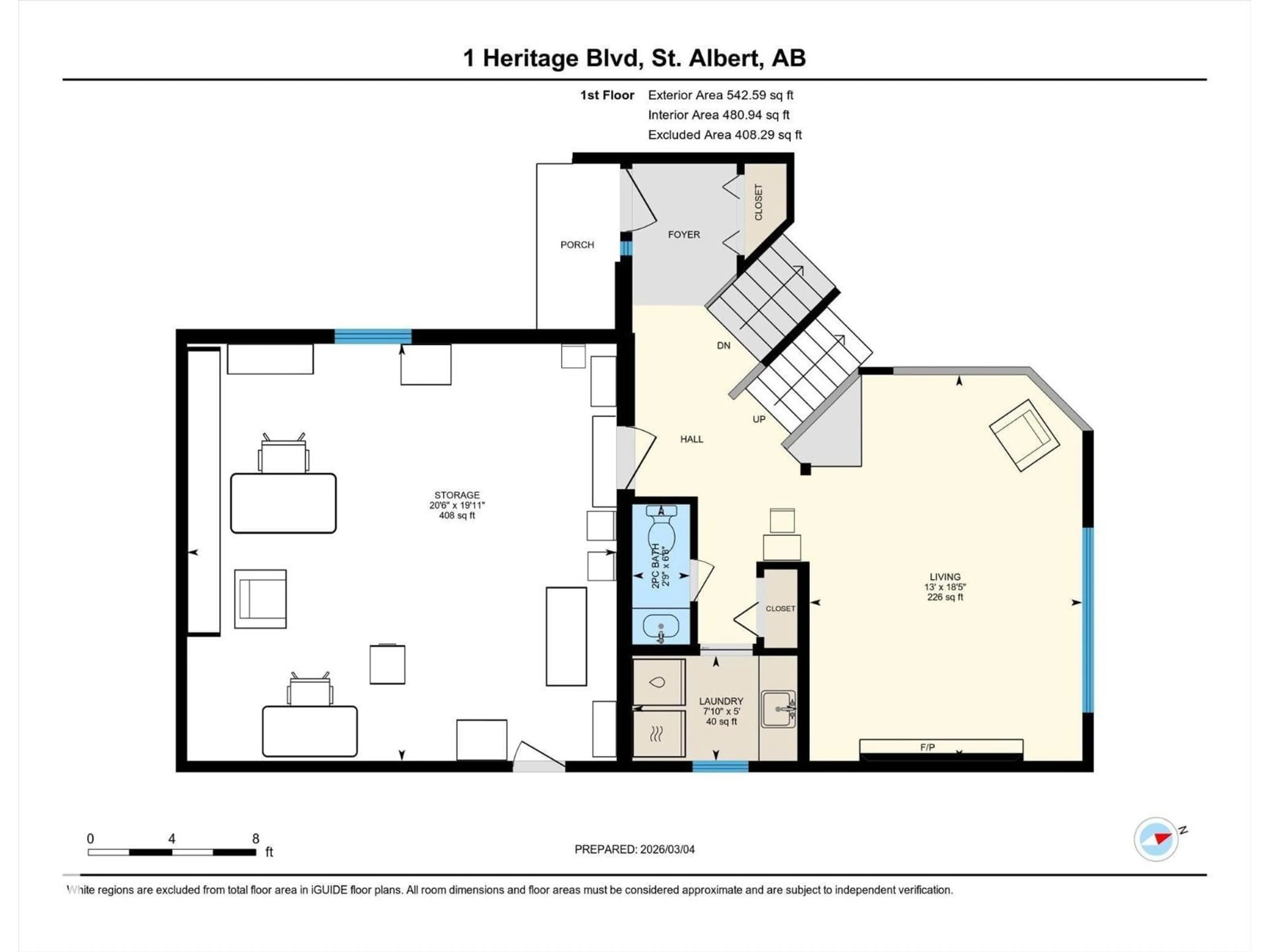 Floor plan for 1 HERITAGE BV, St. Albert Alberta T8N5P8
