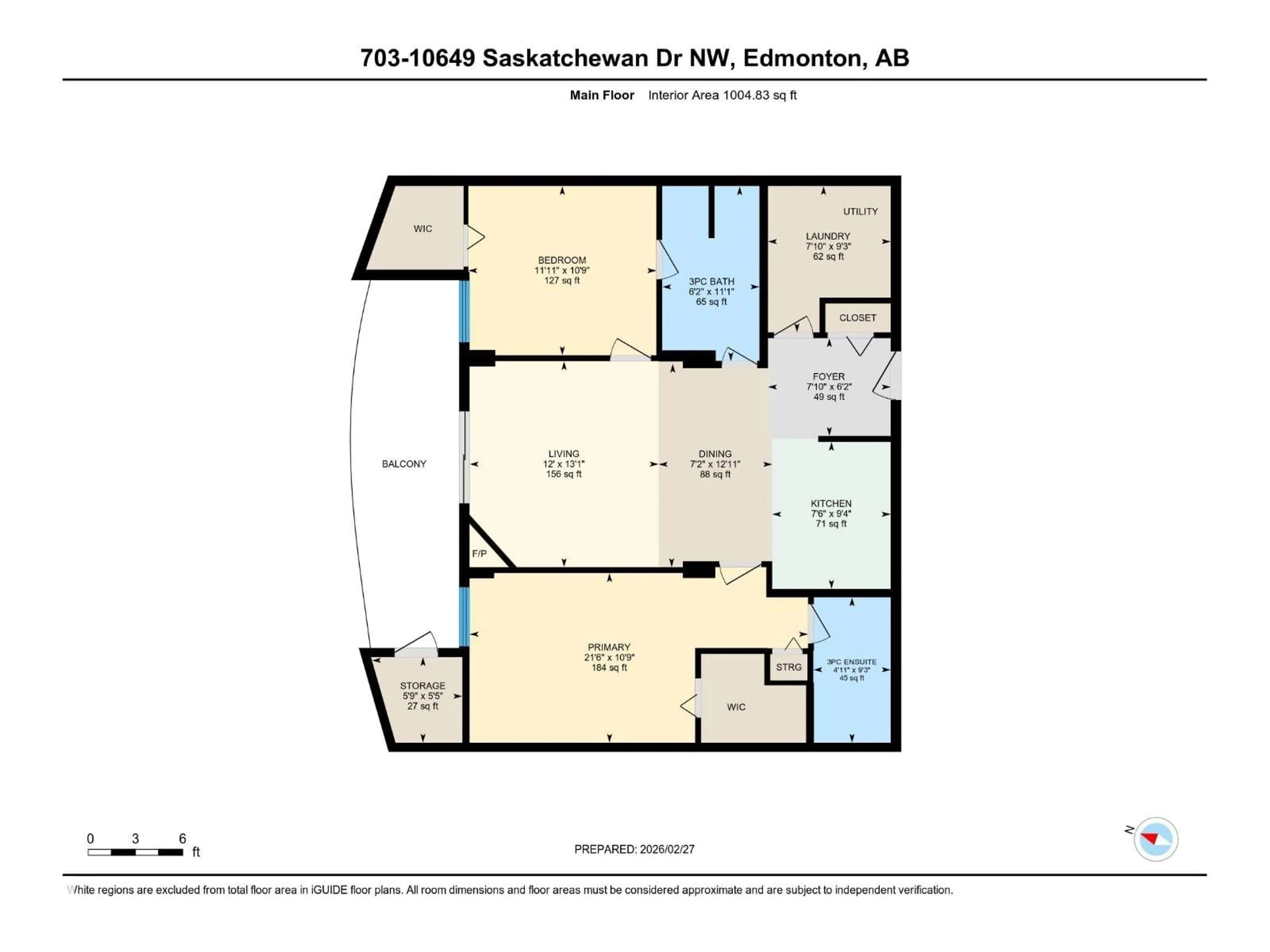 Floor plan for #703 - 10649 SASKATCHEWAN DR, Edmonton Alberta T6E6S8