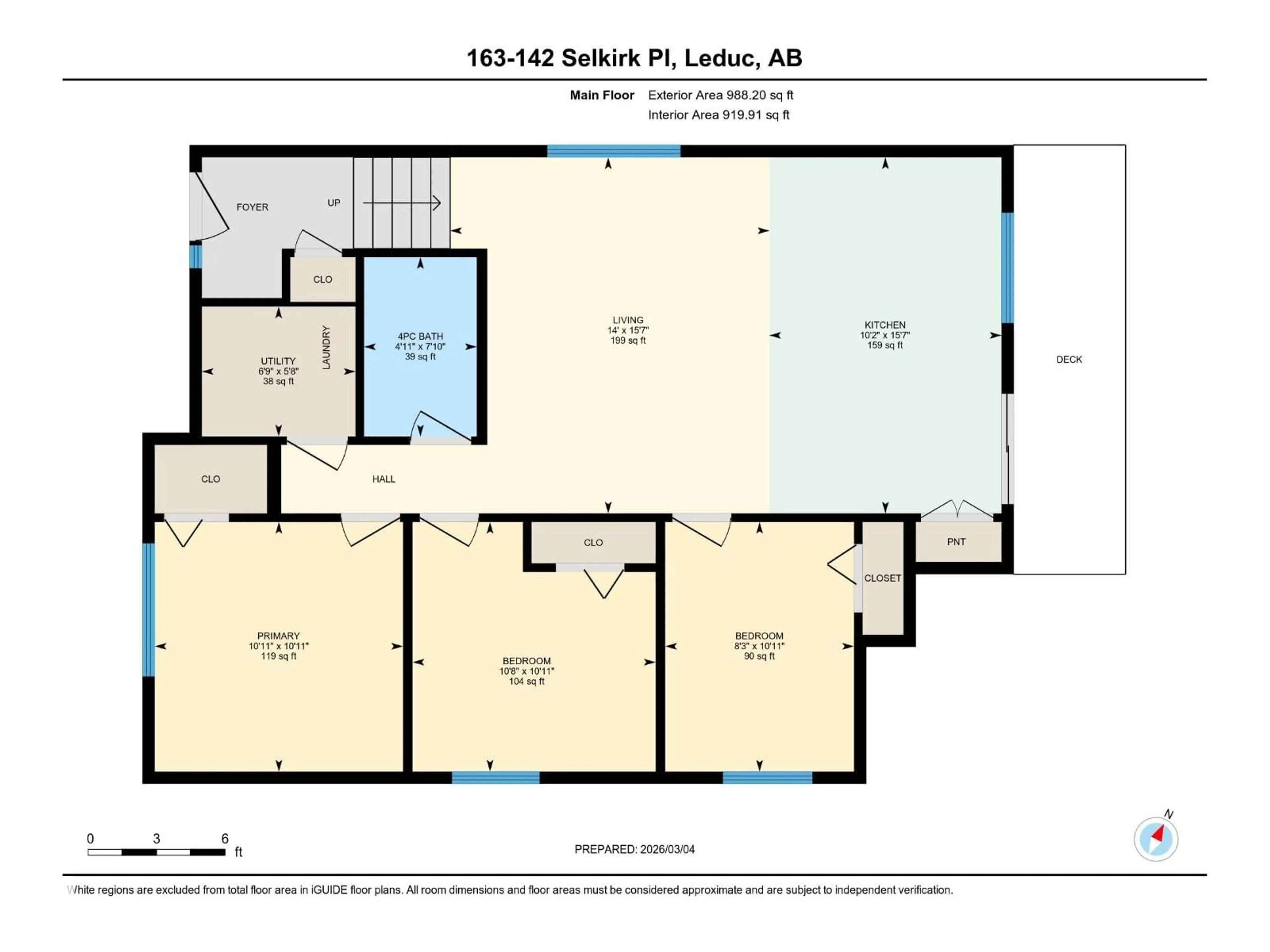Floor plan for 163/164 - 142 SELKIRK PL, Leduc Alberta T9E0M9