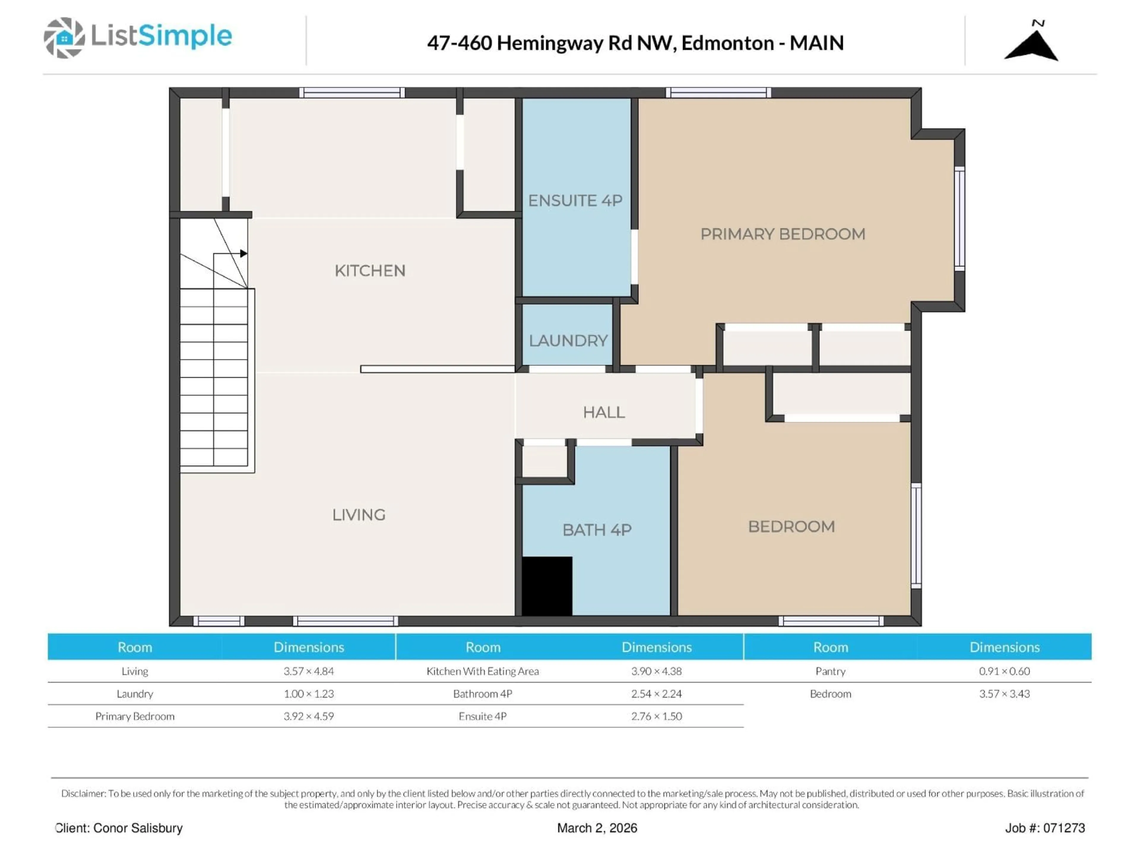 Floor plan for #47 - 460 HEMINGWAY RD, Edmonton Alberta T6M0M5