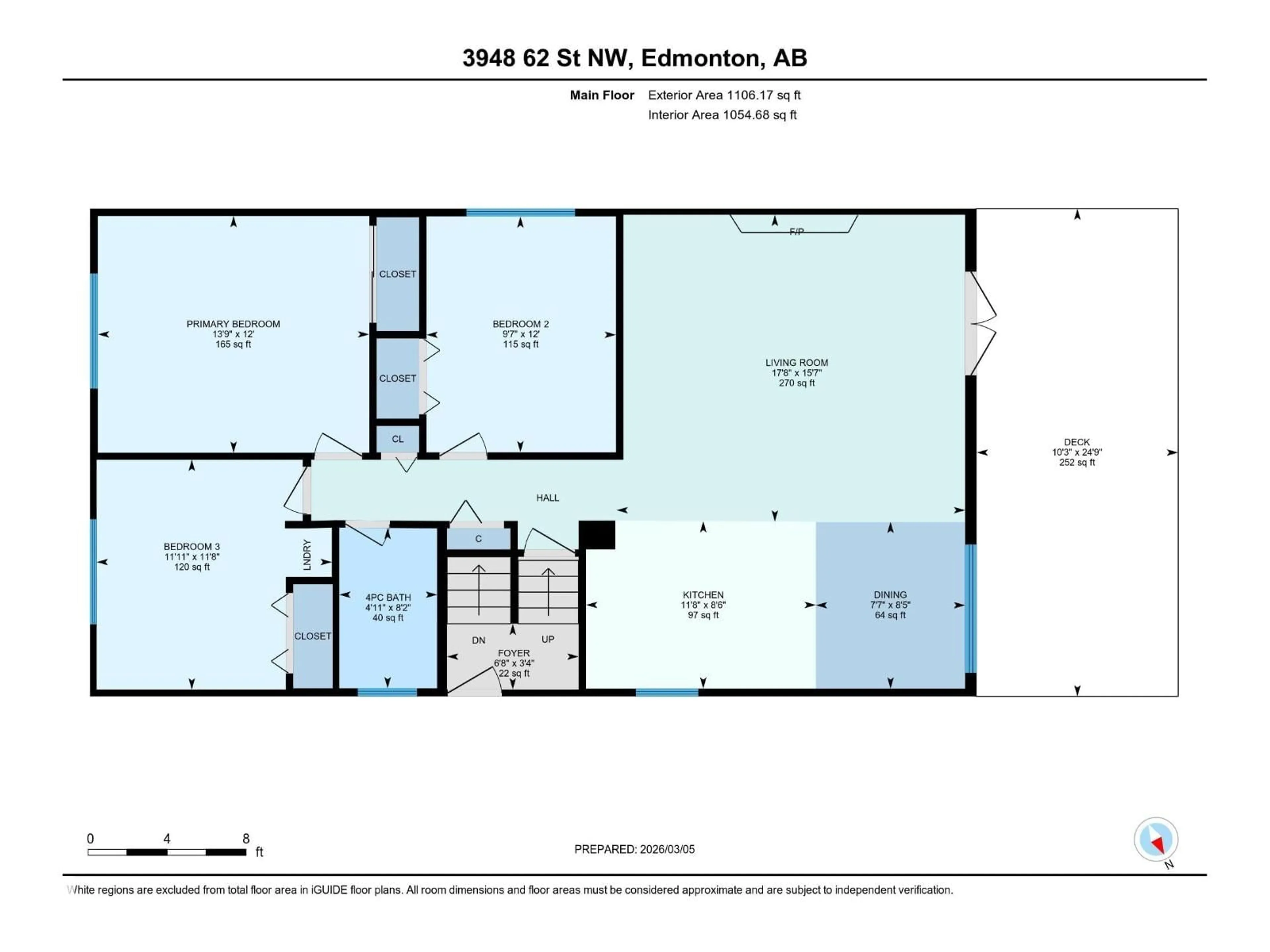 Floor plan for 3948 62 ST, Edmonton Alberta T6L1A6