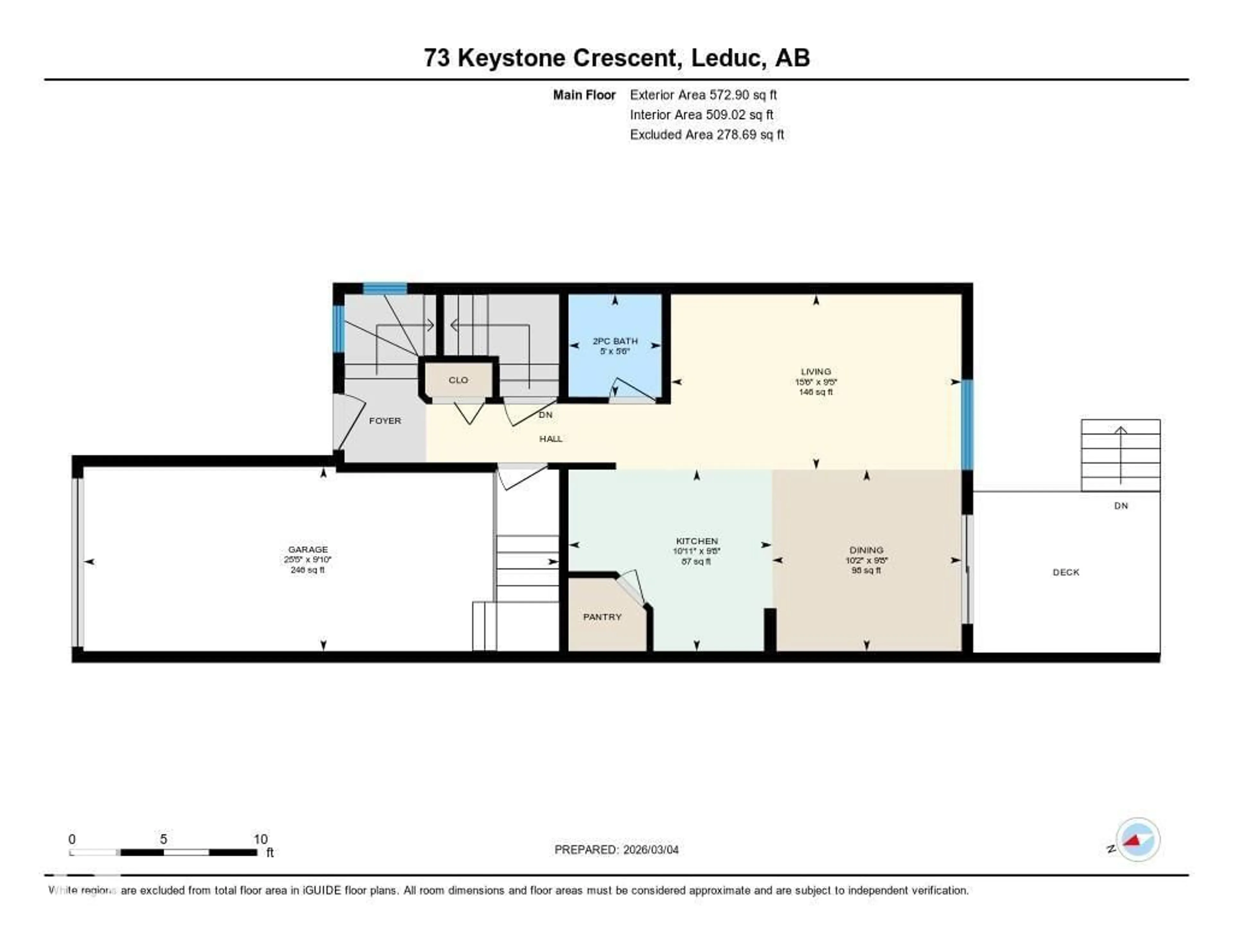 Floor plan for 73 KEYSTONE CRESCENT, Leduc Alberta T9E0M5