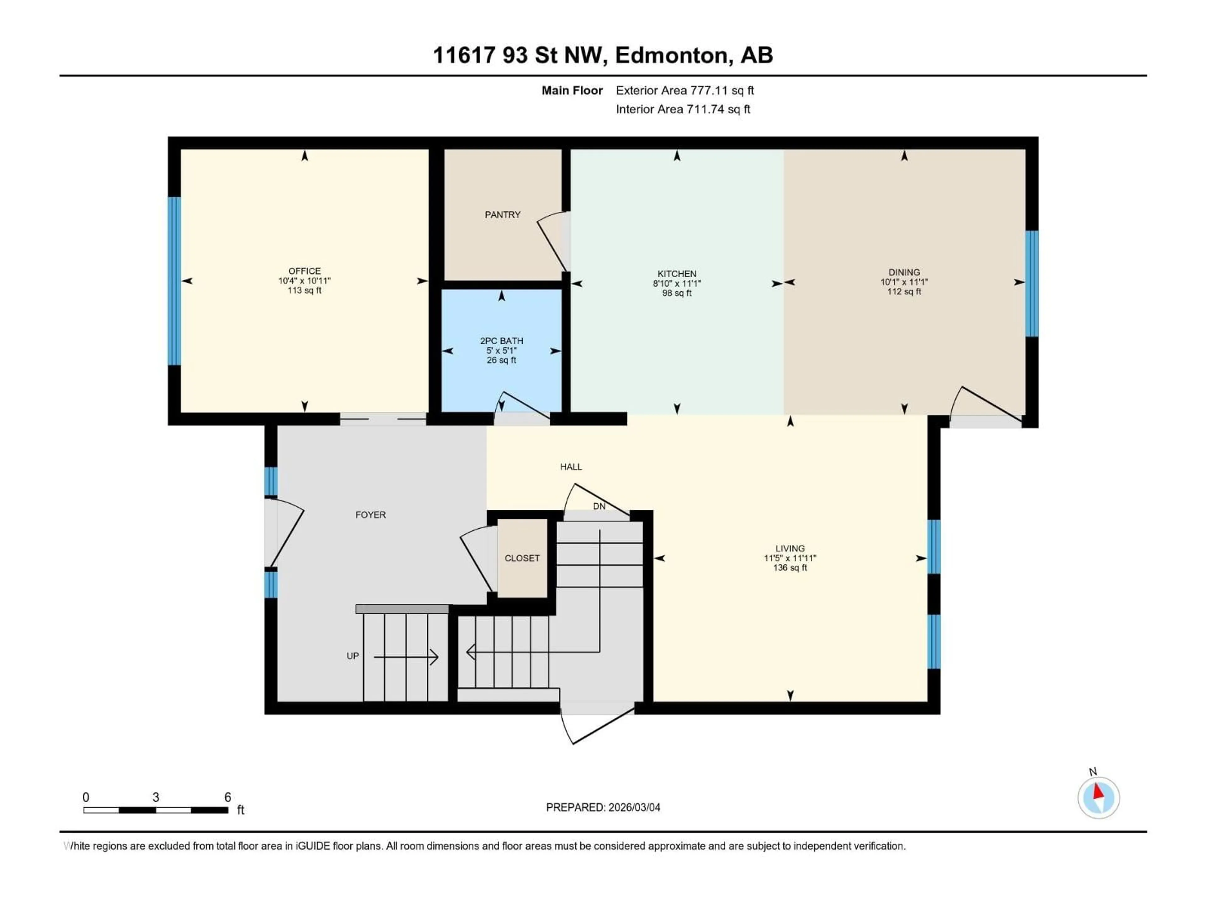 Floor plan for 11617 93 ST, Edmonton Alberta T5G1C8
