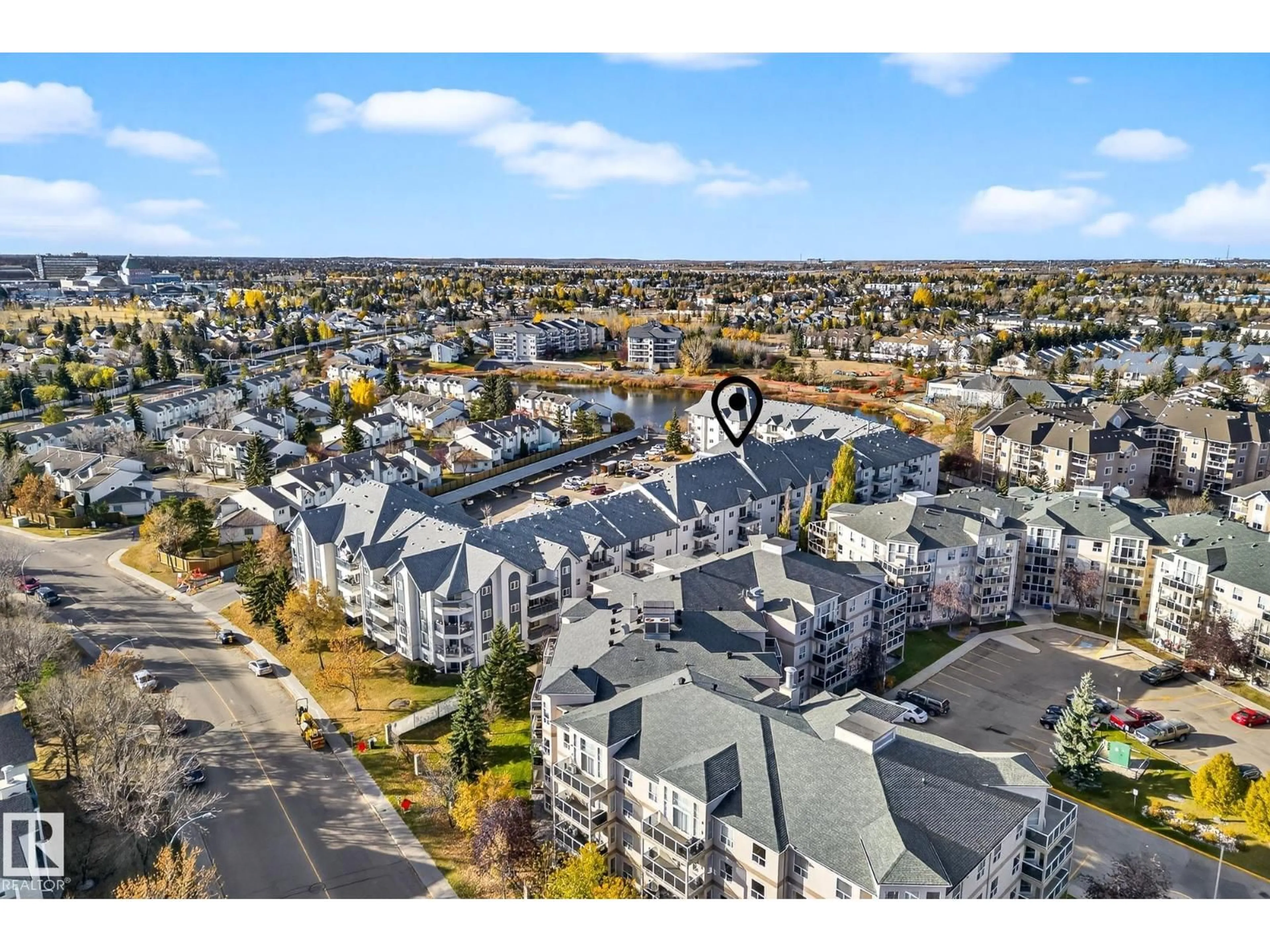 A pic from outside/outdoor area/front of a property/back of a property/a pic from drone, city buildings view from balcony for 420 - 9620 174 ST, Edmonton Alberta T5T6B9