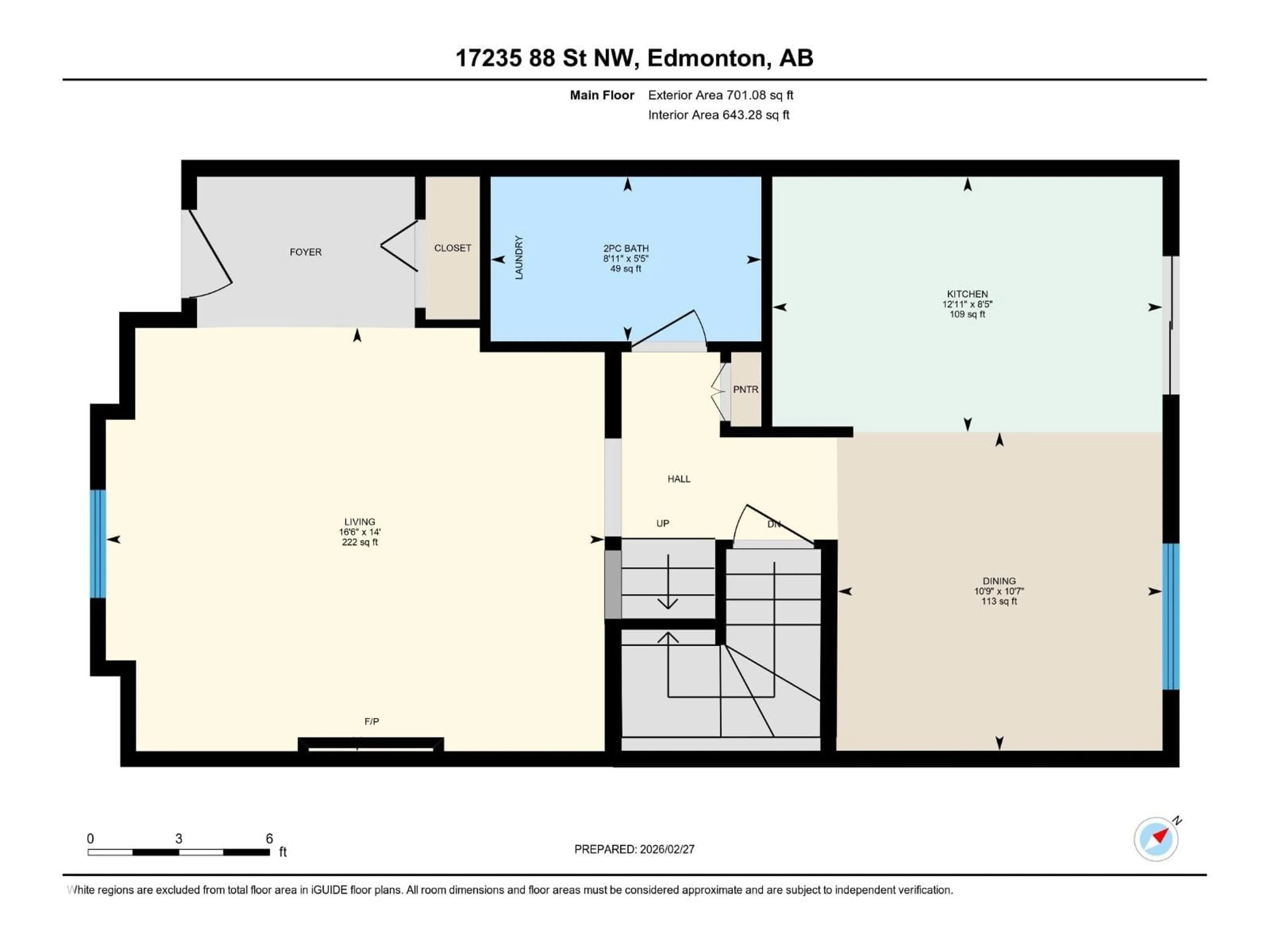 Floor plan for 17235 88 ST, Edmonton Alberta T5Z3R4