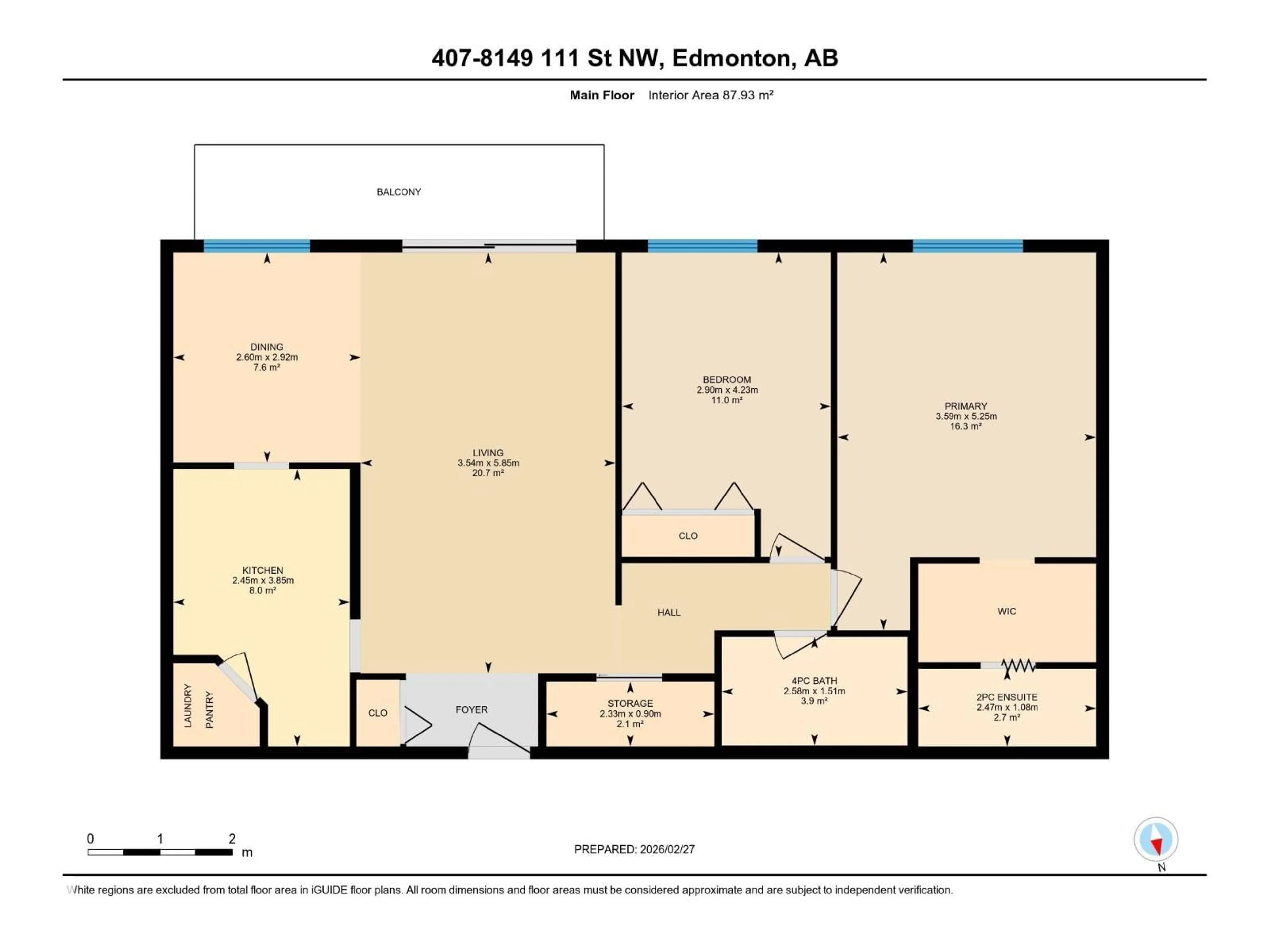 Floor plan for 407 - 8149 111 ST S NW, Edmonton Alberta T6G2P1