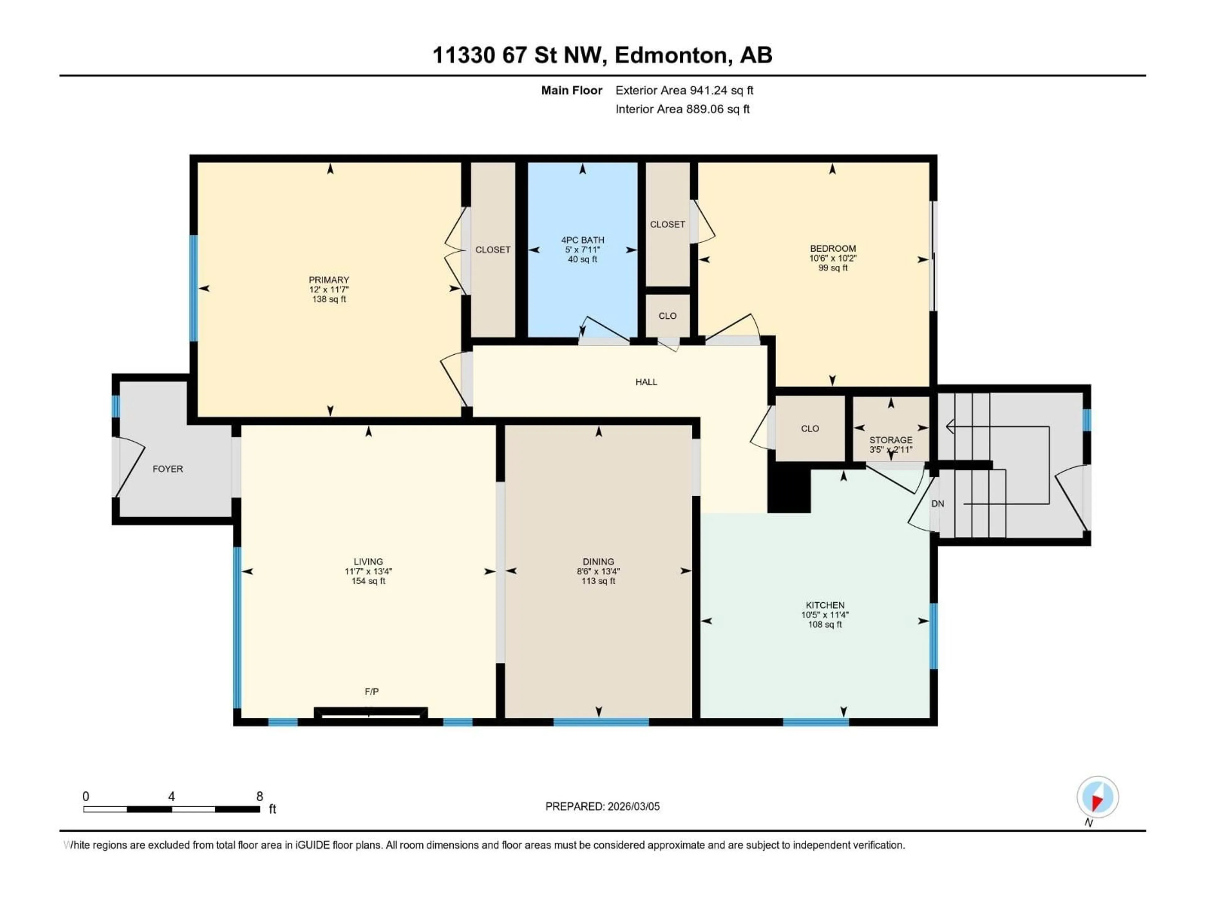 Floor plan for 11330 67 ST, Edmonton Alberta T5B1L3