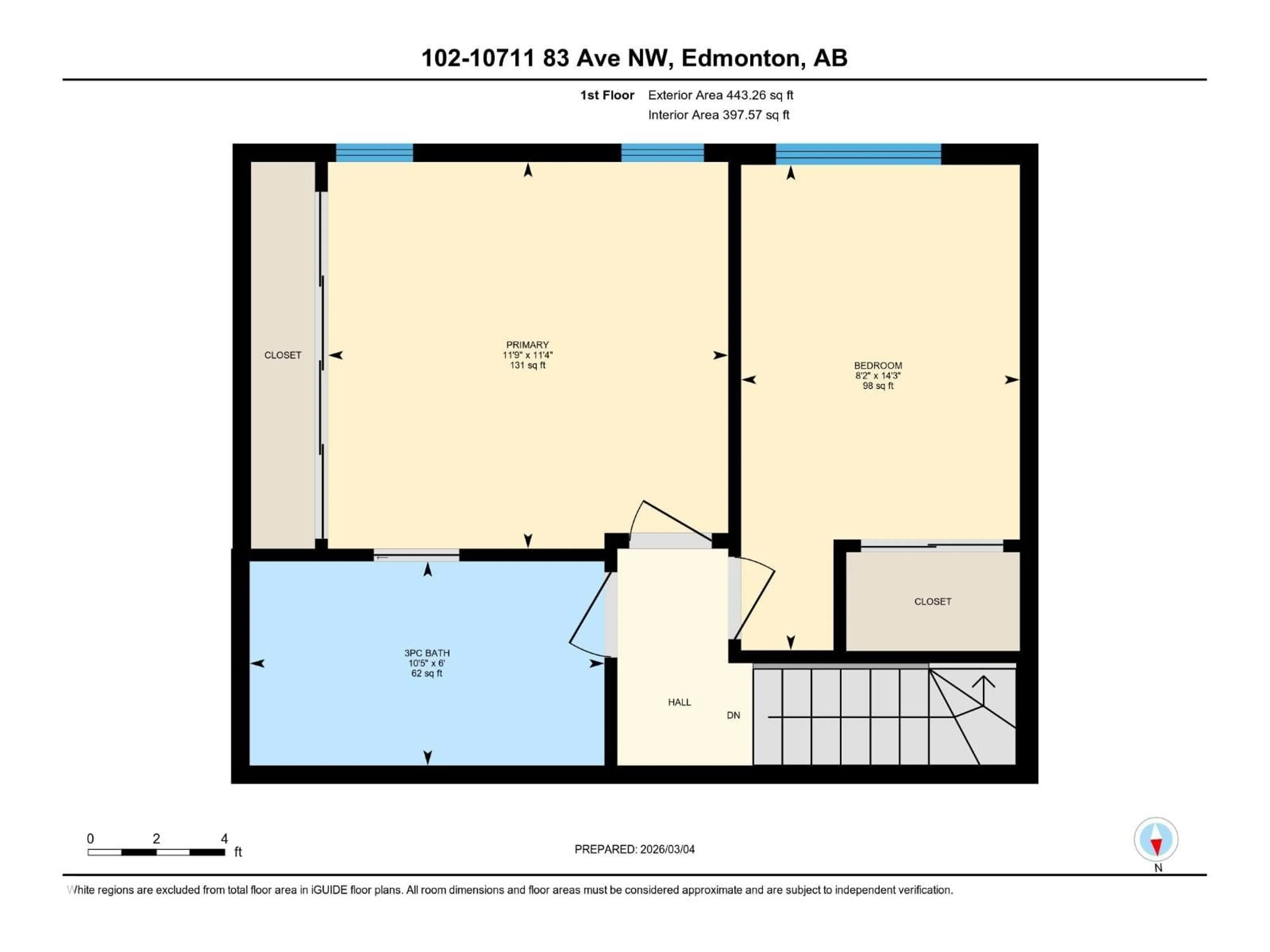 Floor plan for #102 - 10711 83 AV, Edmonton Alberta T6E2E5