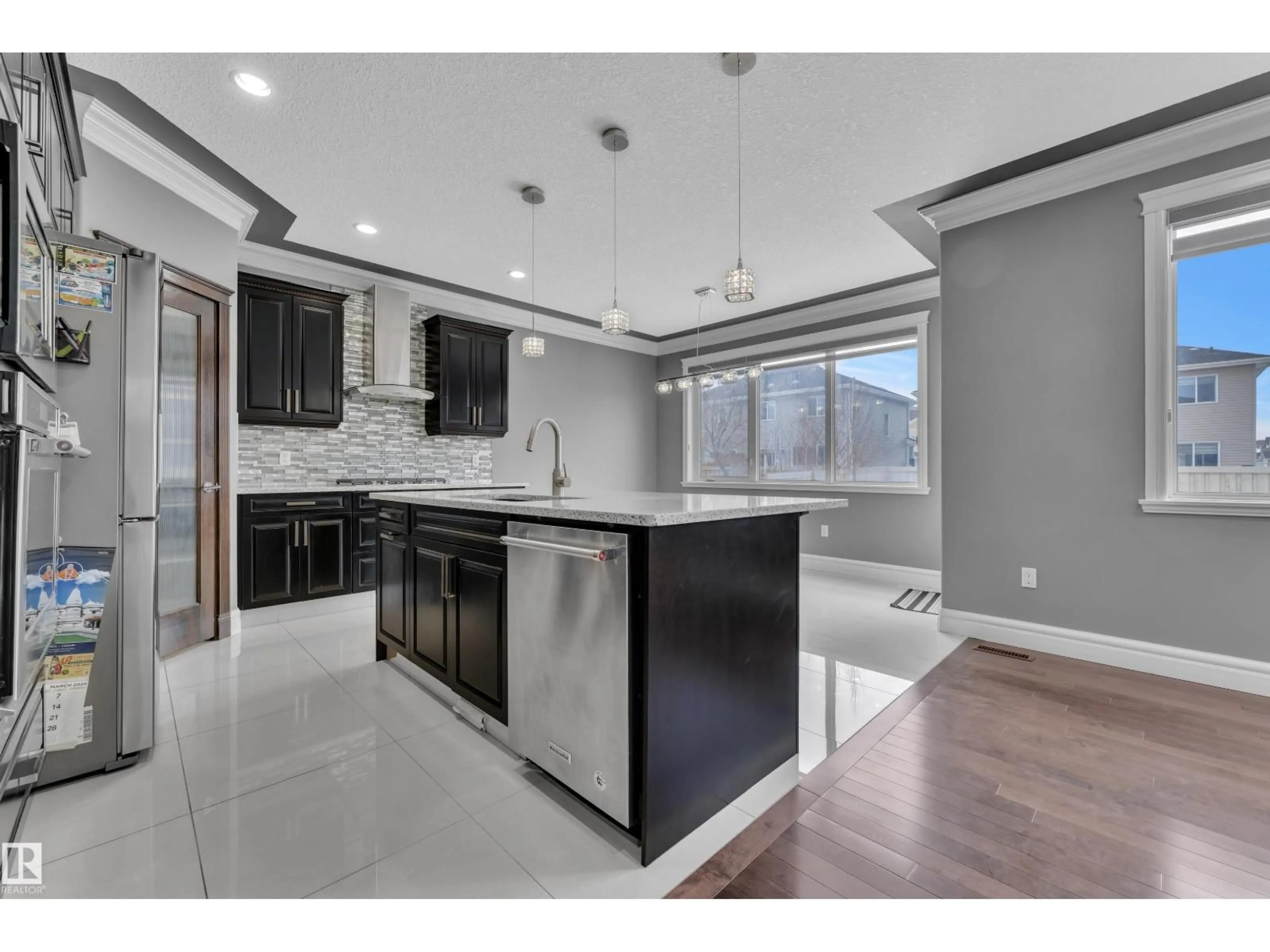 Open concept kitchen, ceramic/tile floor for 2612 ADAM CO SW, Edmonton Alberta T6W3C1