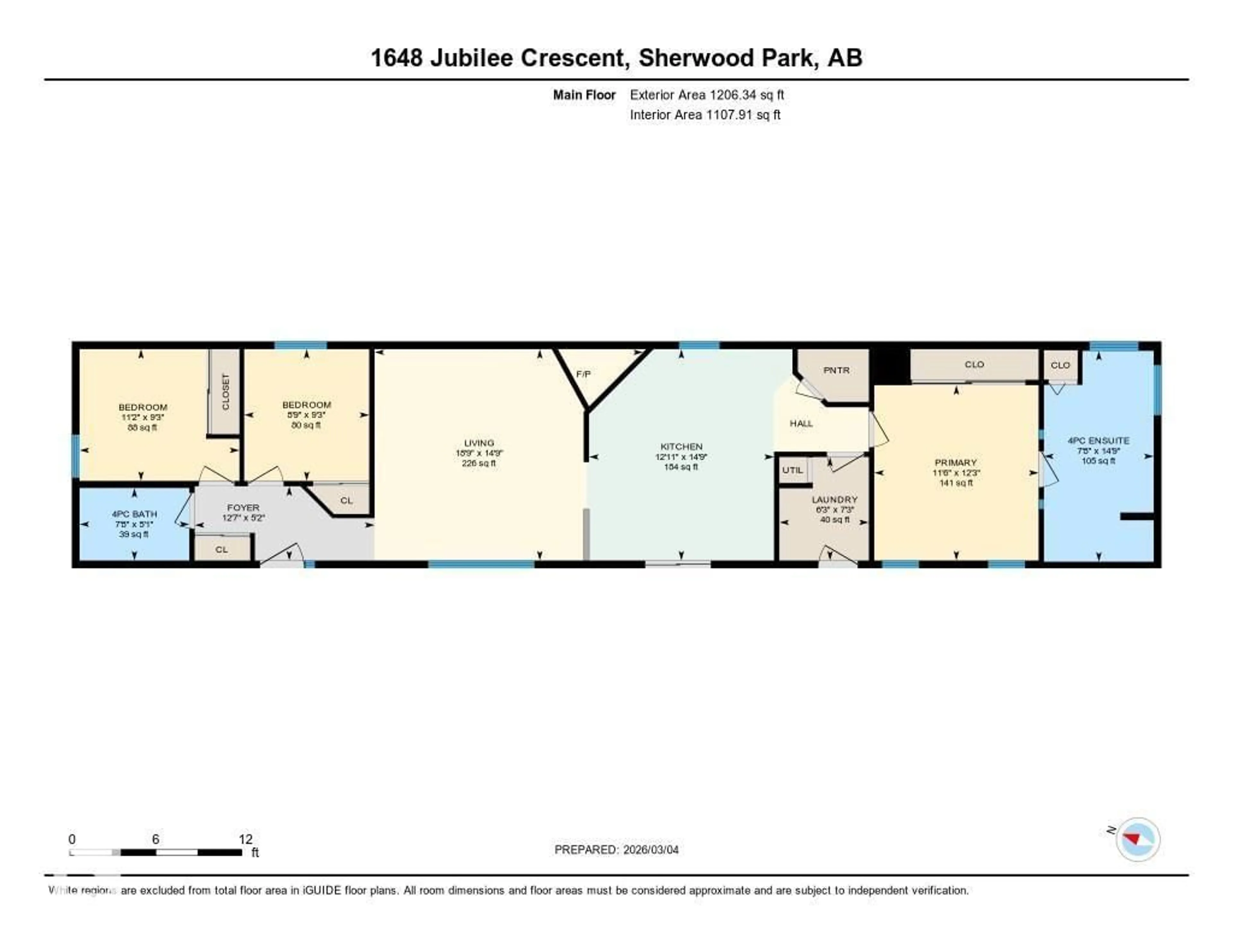 Floor plan for 1648 JUBILEE CR, Sherwood Park Alberta T8H2J4