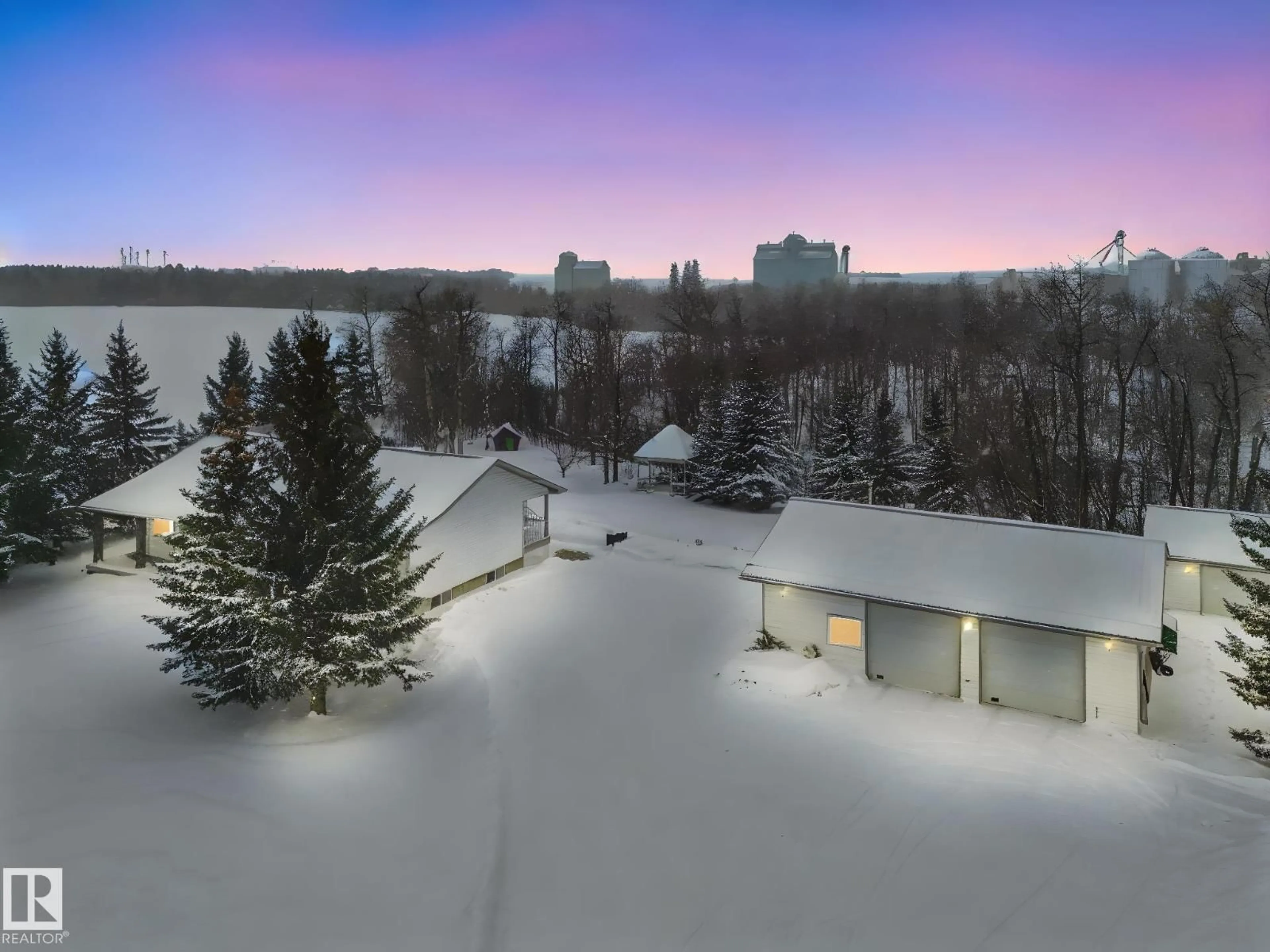 A pic from outside/outdoor area/front of a property/back of a property/a pic from drone, water/lake/river/ocean view for 57420 RGE ROAD 252, Rural Sturgeon County Alberta T0G1L1