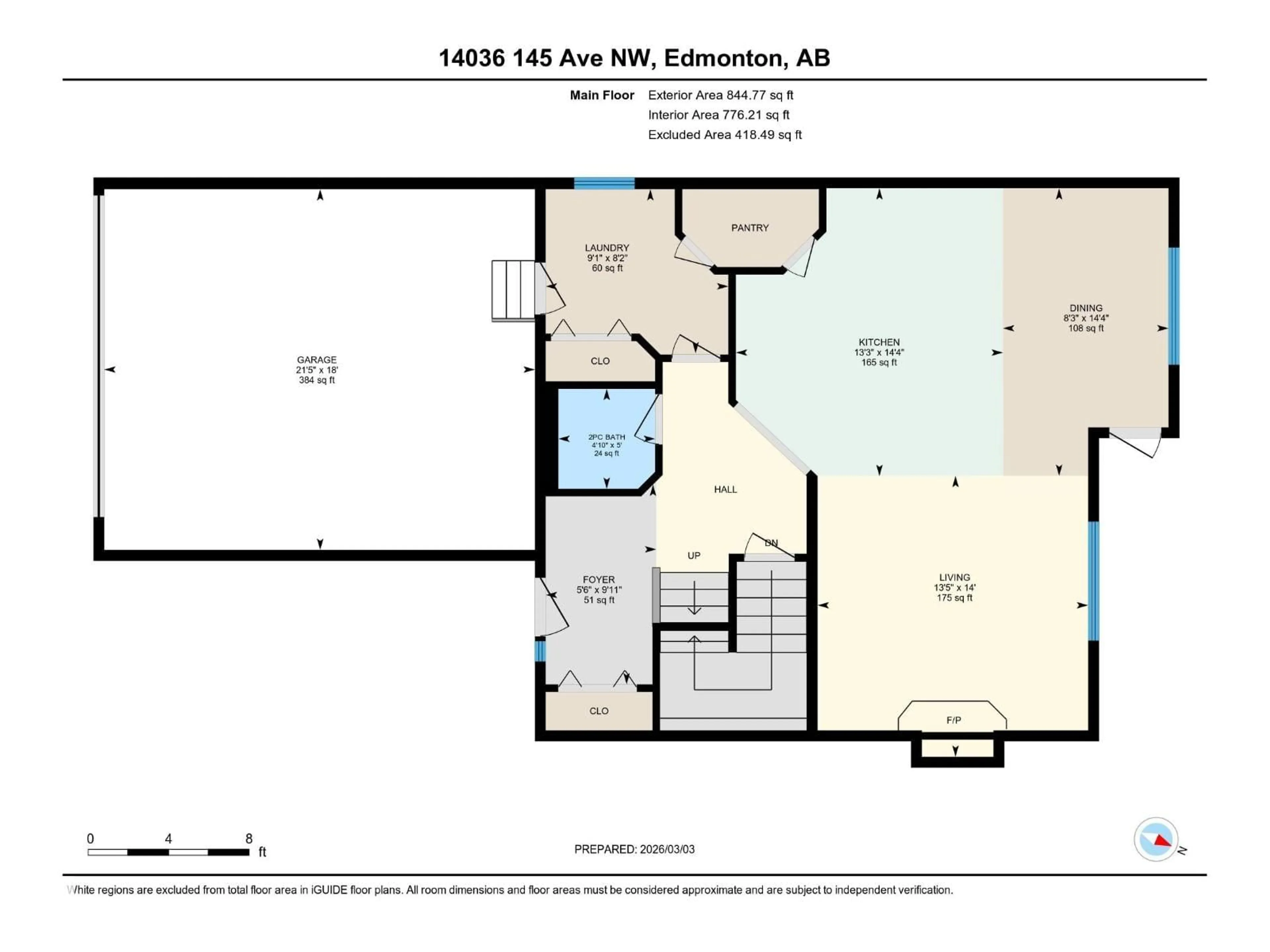 Floor plan for 14036 145 AVENUE NW, Edmonton Alberta T6V1Y2