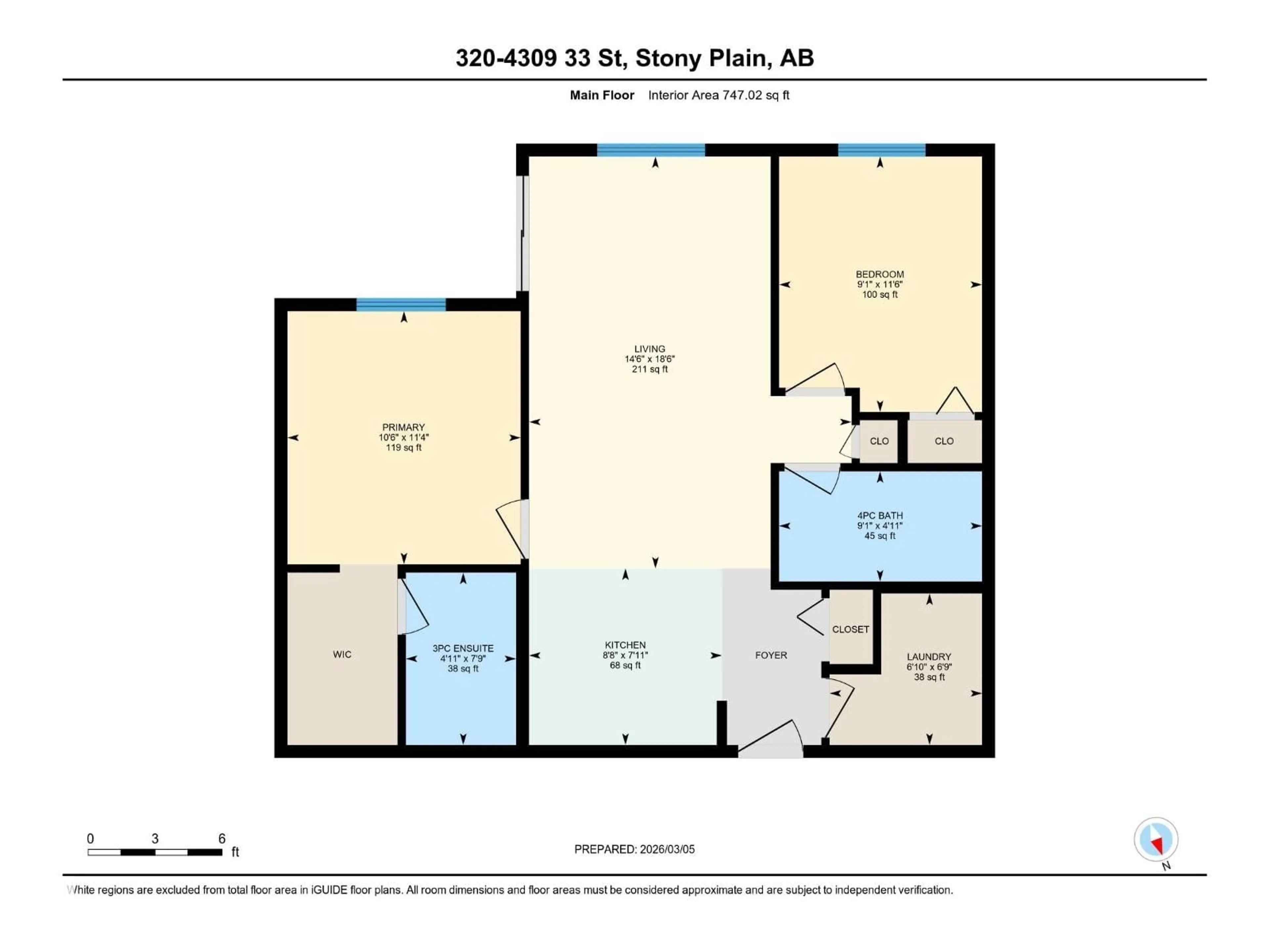 Floor plan for 320 - 4309 33 ST, Stony Plain Alberta T7Z0C4