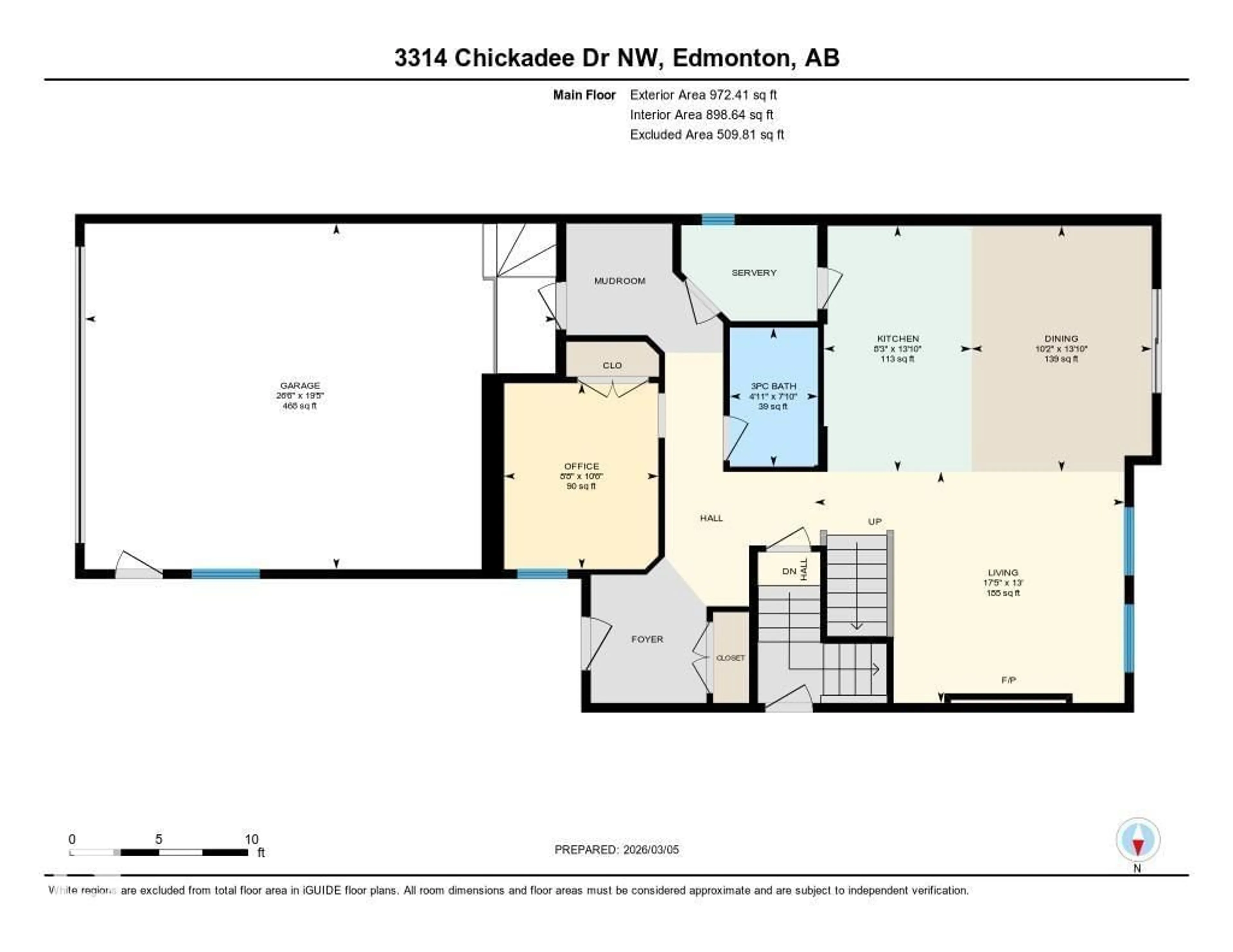 Floor plan for 3314 CHICKADEE DR, Edmonton Alberta T5S0V5