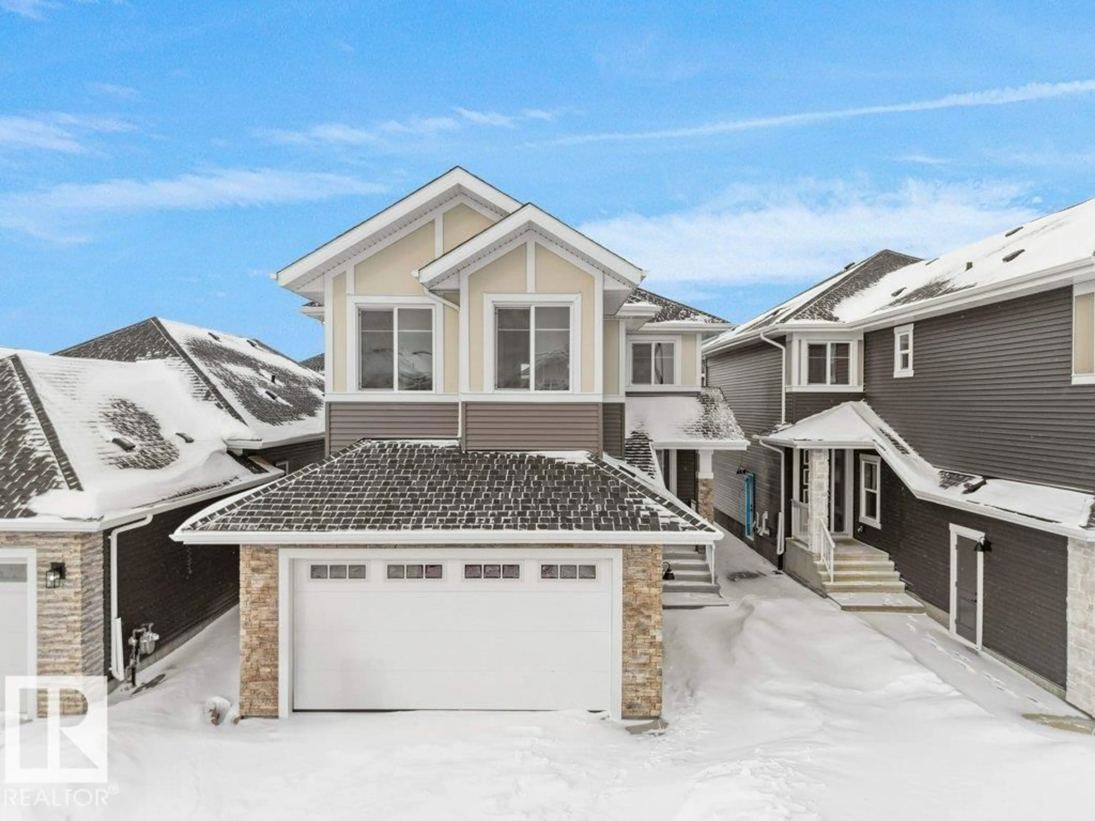 Home with vinyl exterior material, street for 3322 CHICKADEE DR, Edmonton Alberta T5S0V6