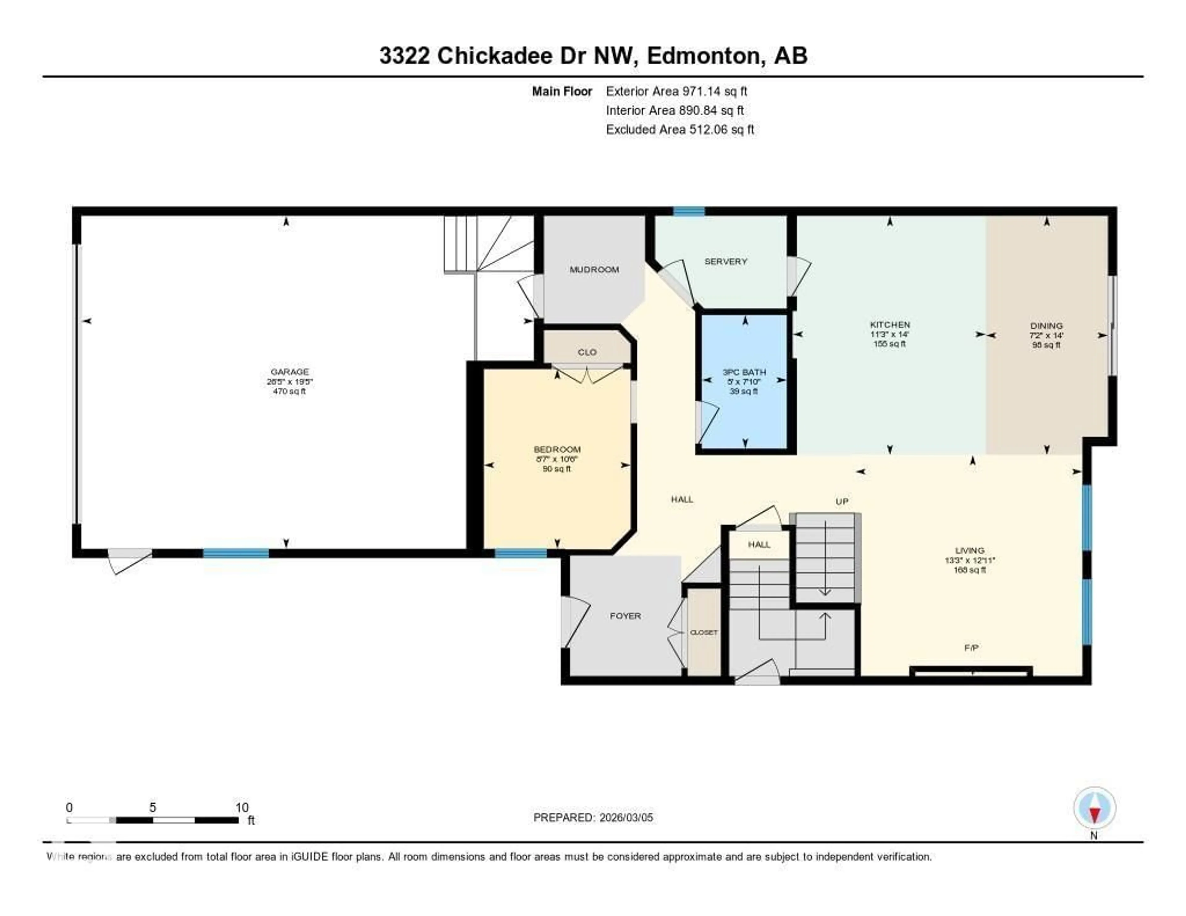Floor plan for 3322 CHICKADEE DR, Edmonton Alberta T5S0V6