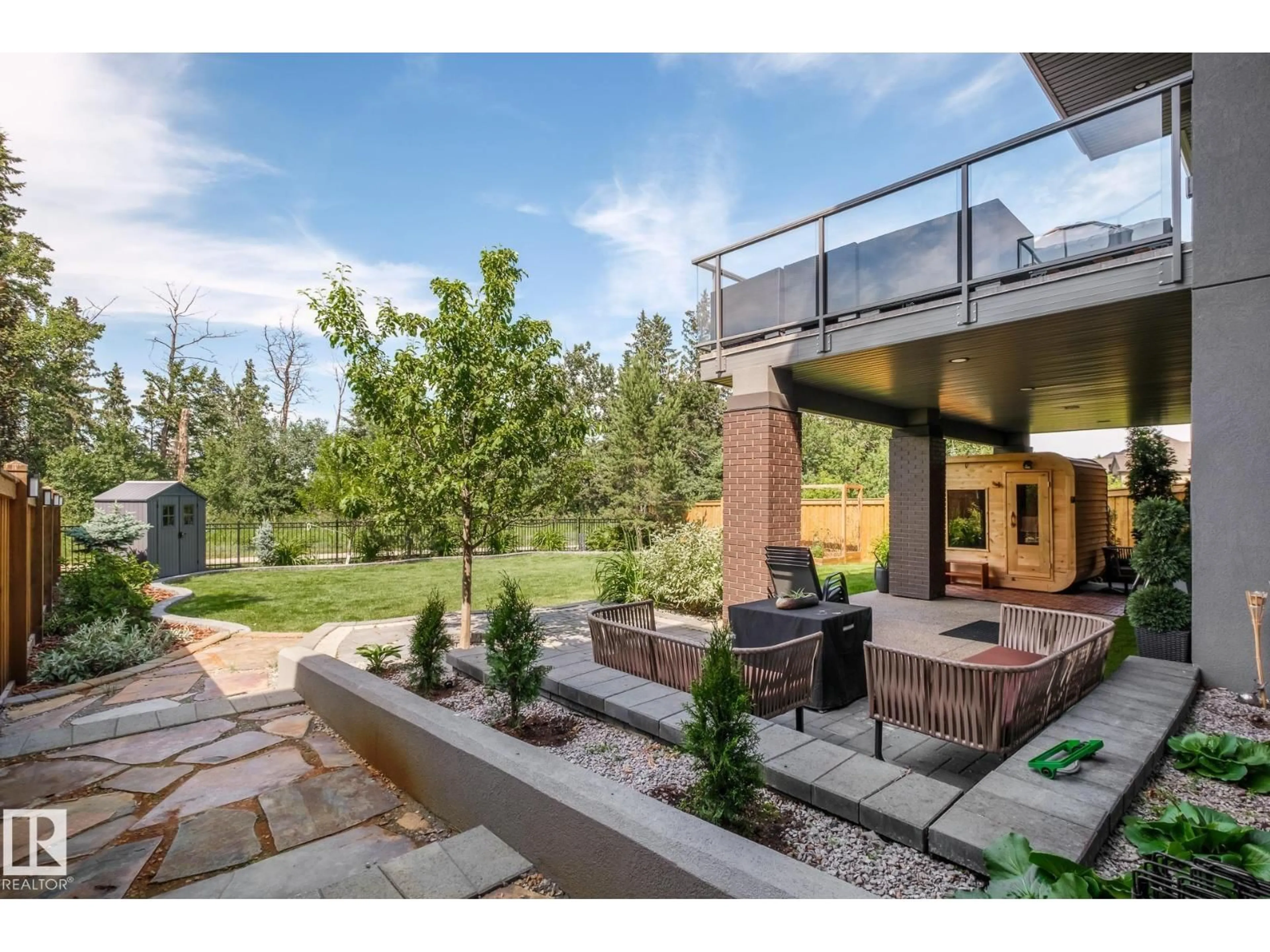Patio, mountain view for 699 HOWATT DR, Edmonton Alberta T6W3K3