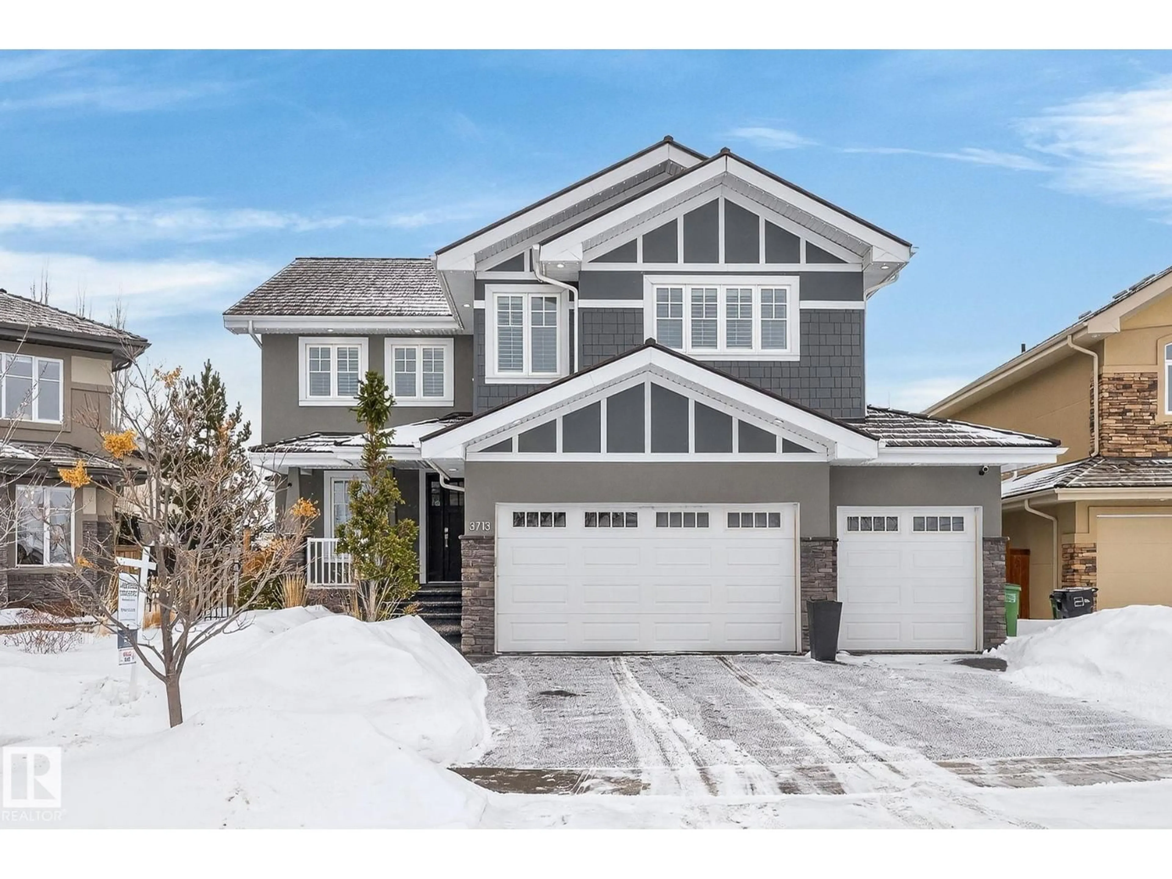 Home with vinyl exterior material, street for 3713 CAMERON HEIGHTS PL, Edmonton Alberta T6M0R1