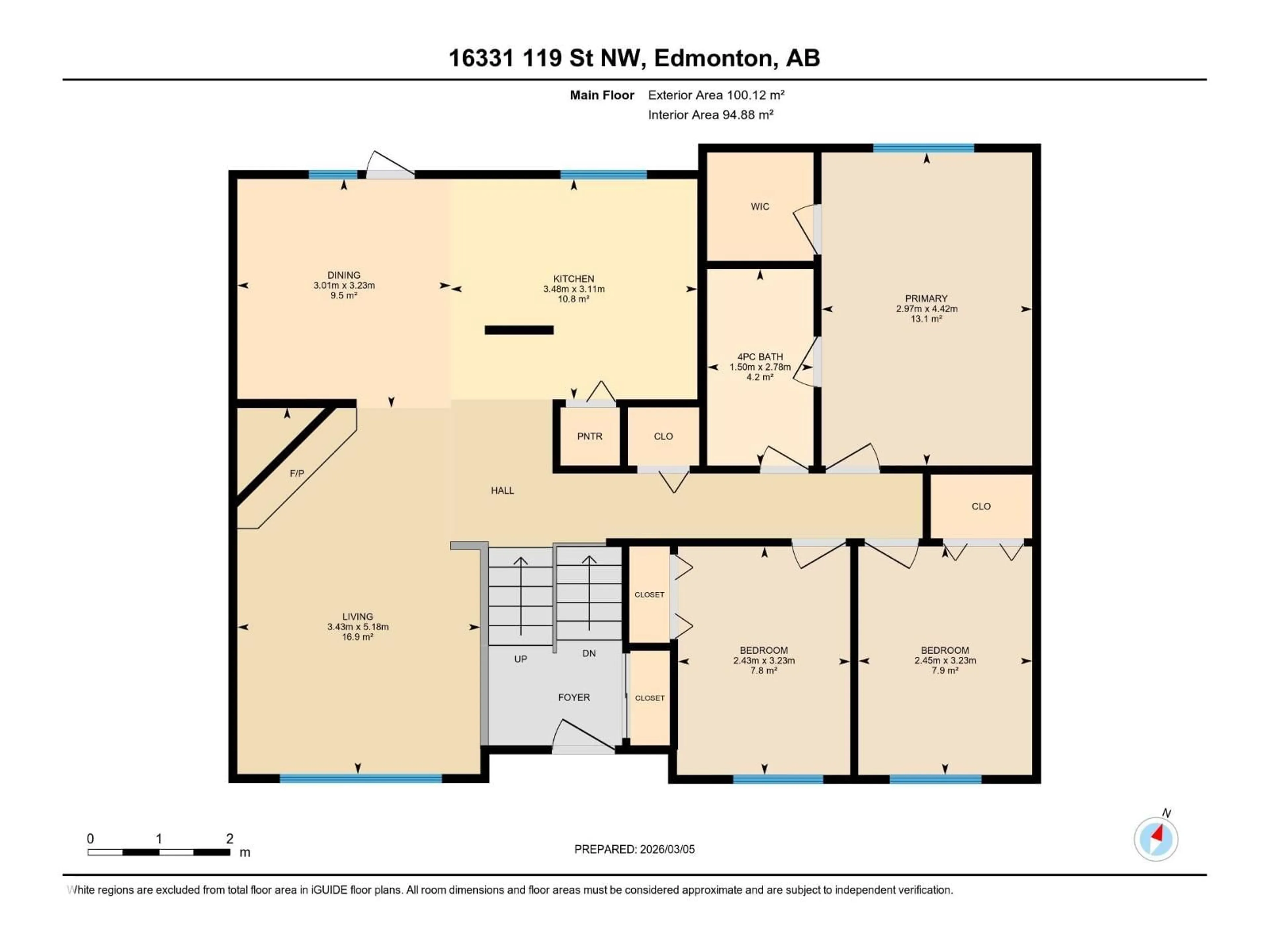 Floor plan for NW - 16331 119 ST, Edmonton Alberta T5X4Z3