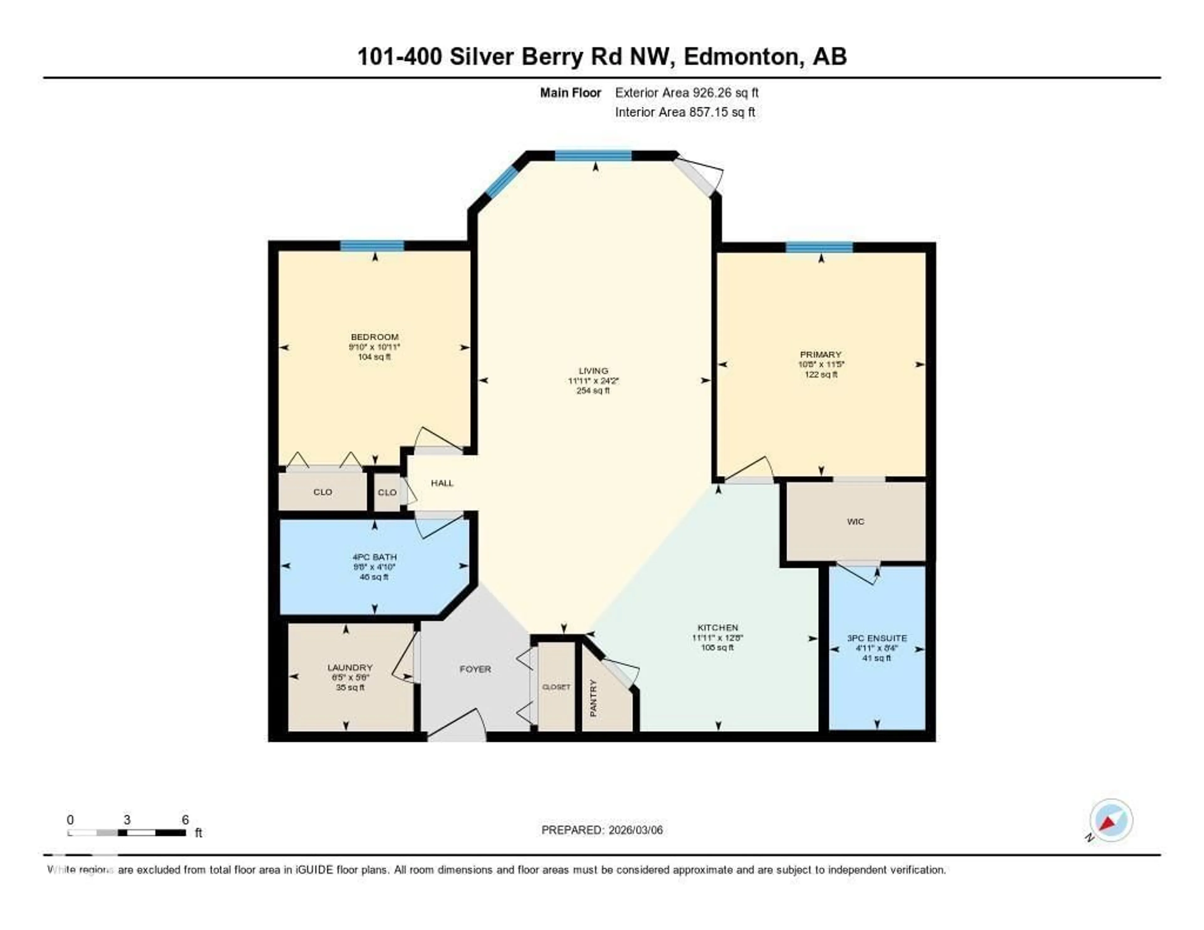 Floor plan for #101 - 400 SILVER BERRY RD, Edmonton Alberta T6T0H1