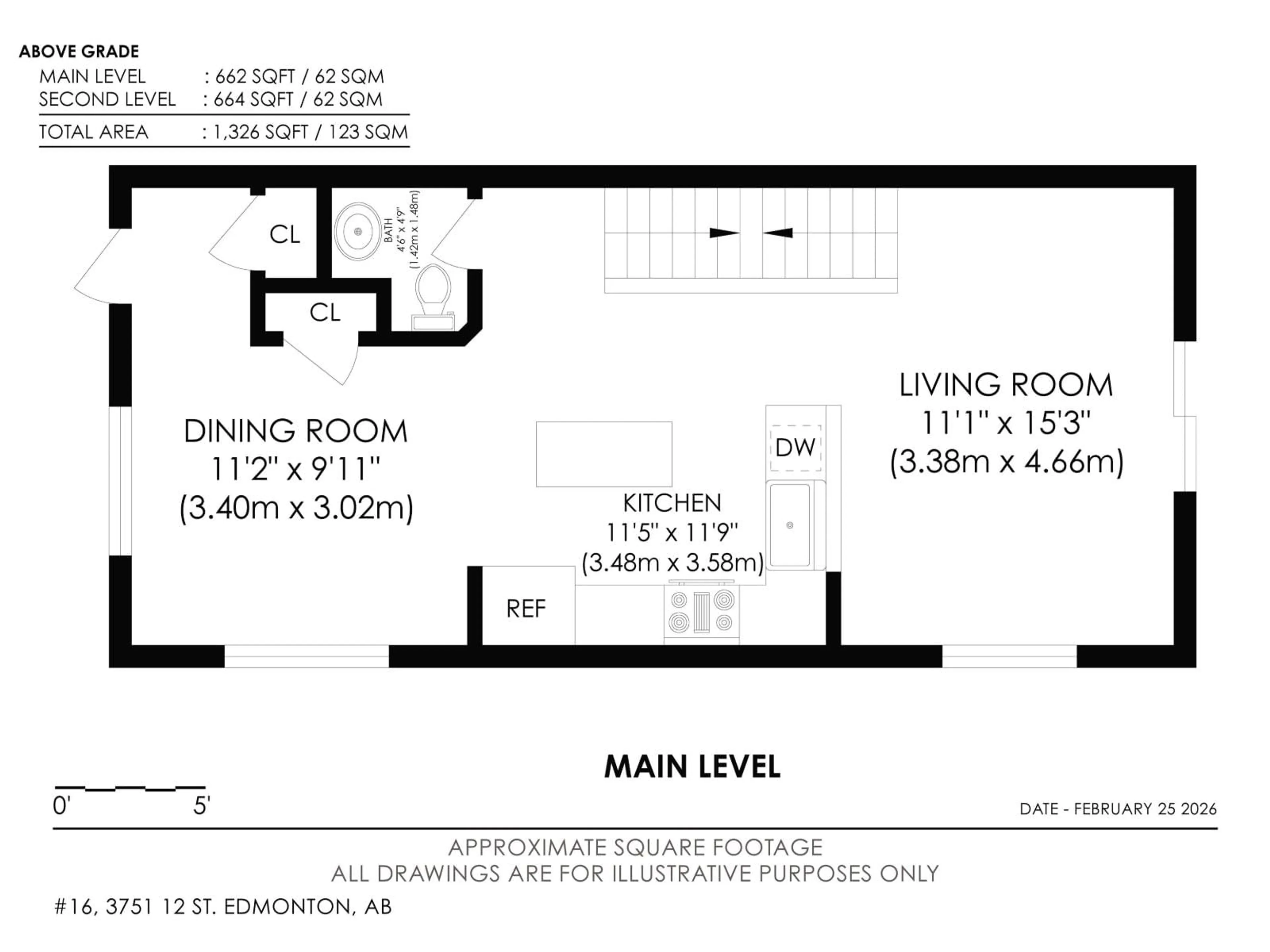 Floor plan for 16 3751 12 ST NW, Edmonton Alberta T6T0N3