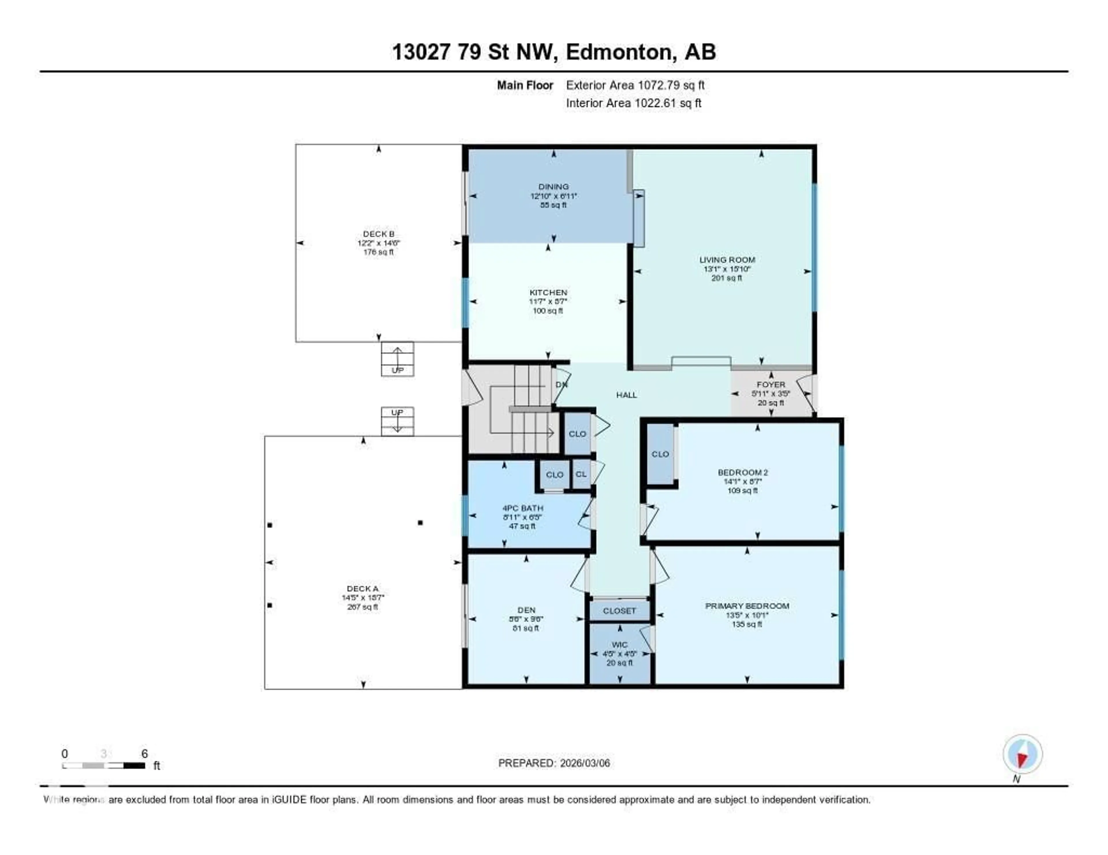 Floor plan for NW - 13027 79 ST, Edmonton Alberta T5C1J4