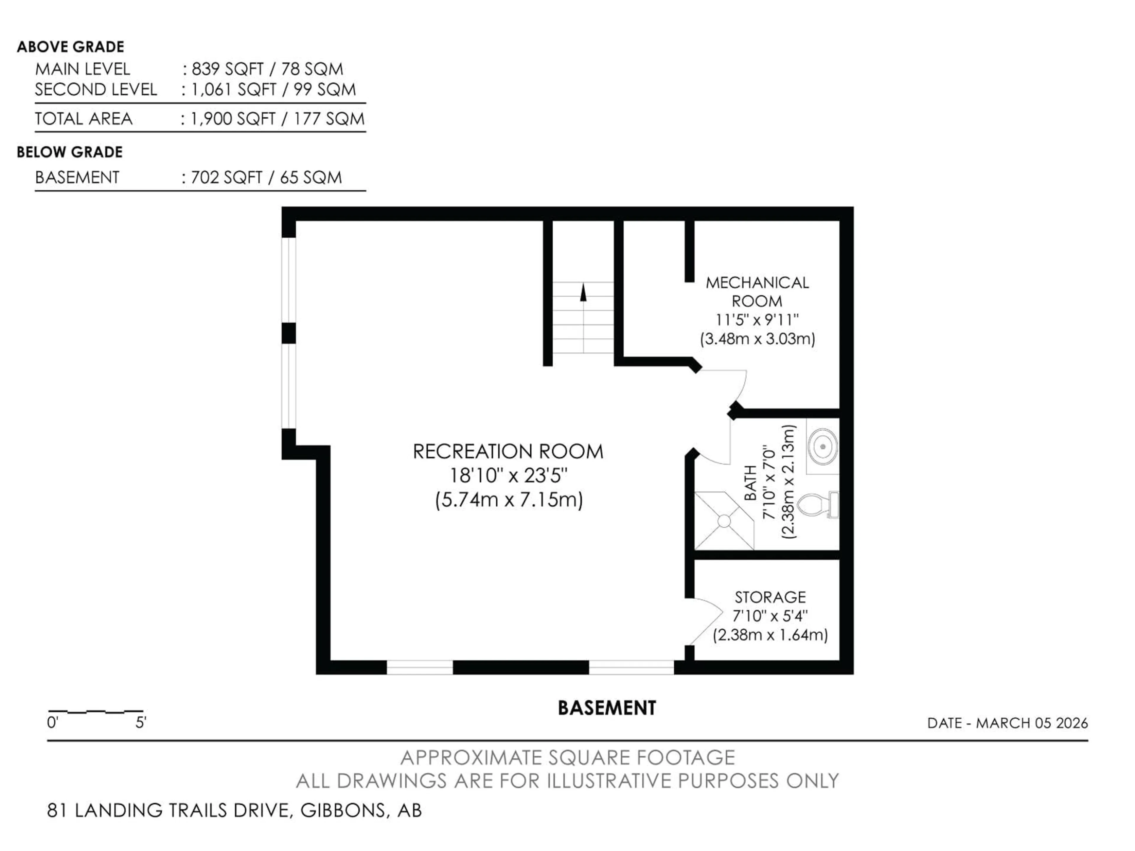 Floor plan for 81 LANDING TRAIL DR, Gibbons Alberta T0A1N0