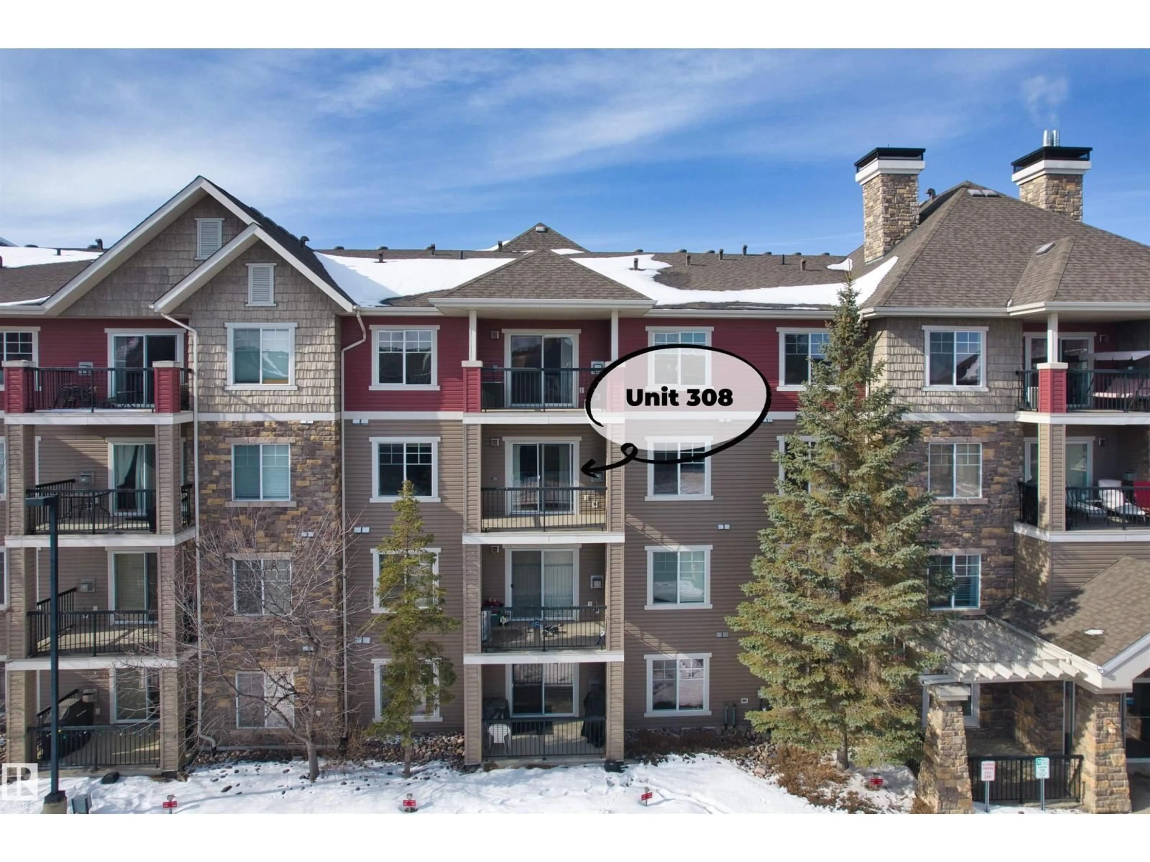 A pic from outside/outdoor area/front of a property/back of a property/a pic from drone, mountain view for #308 - 2098 BLACKMUD CREEK DR, Edmonton Alberta T6W1T7