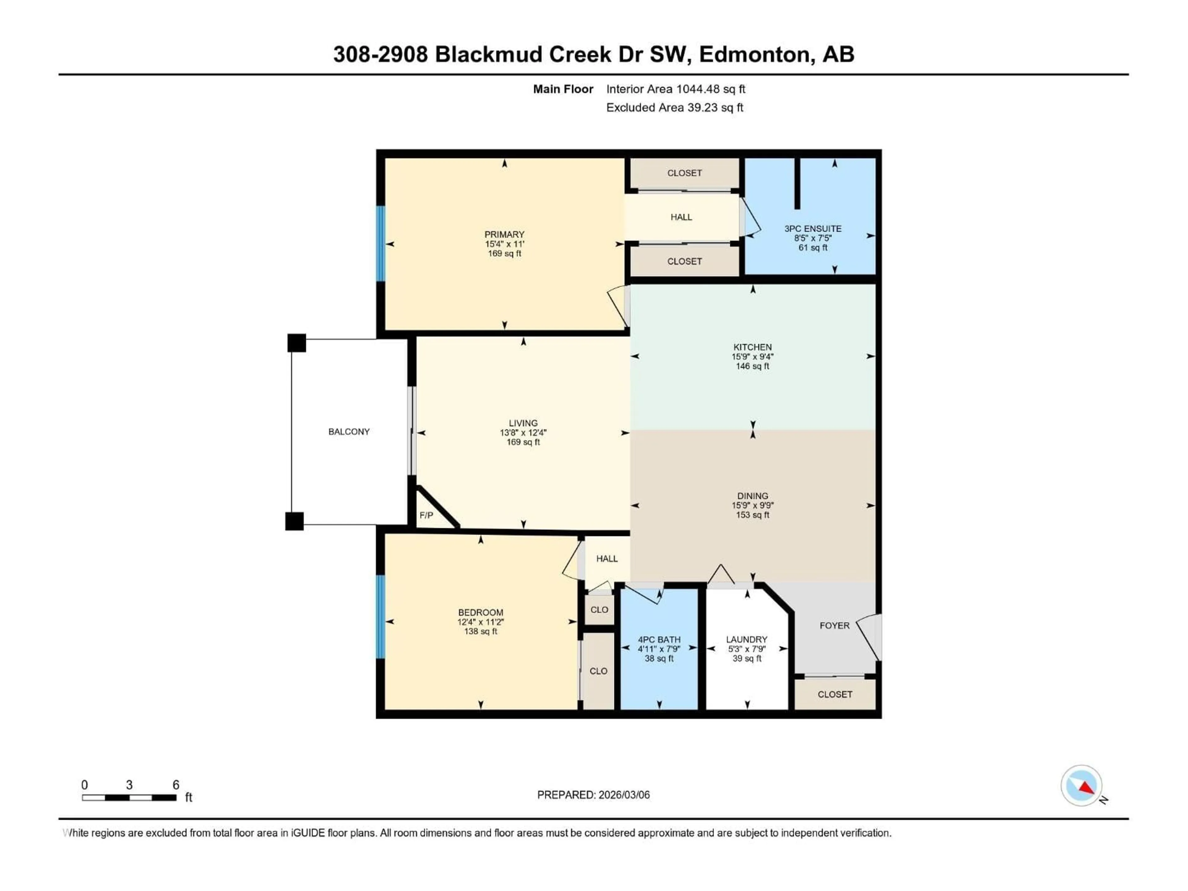 Floor plan for #308 - 2098 BLACKMUD CREEK DR, Edmonton Alberta T6W1T7