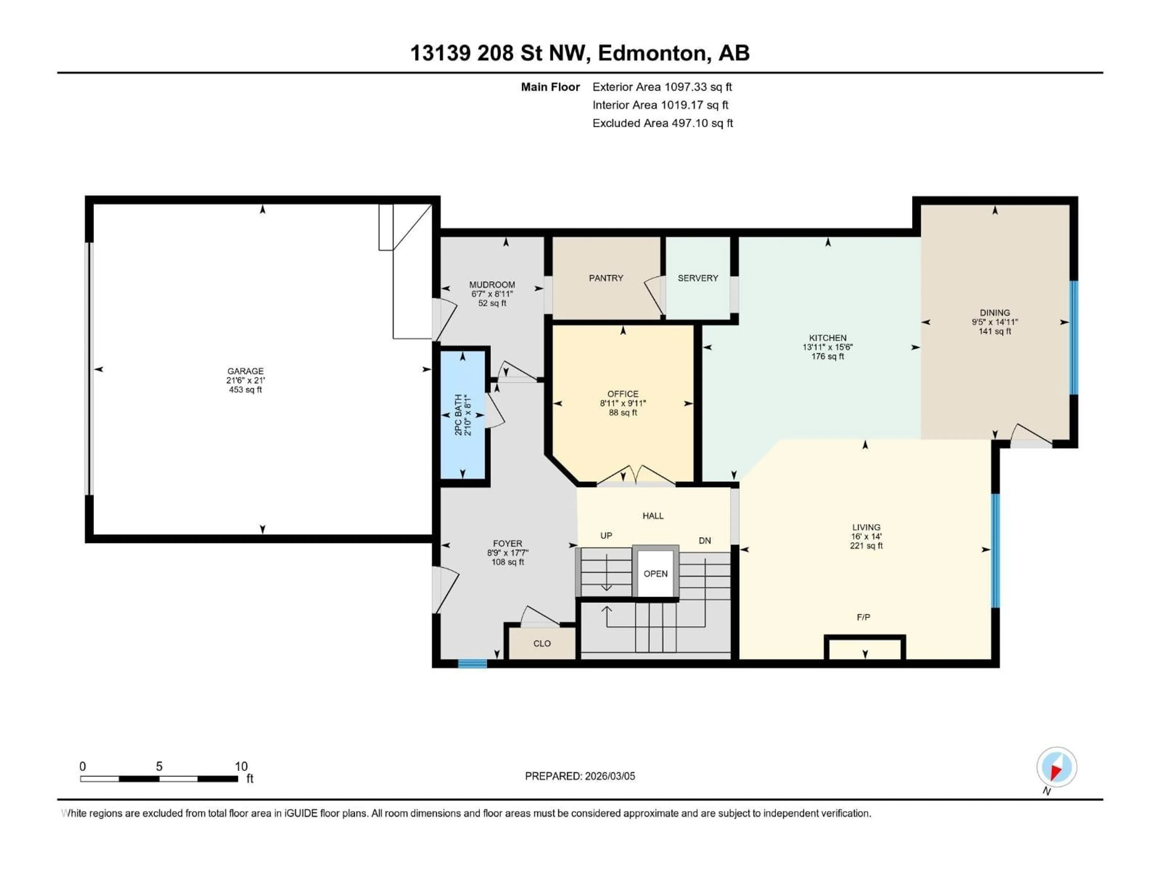 Floor plan for 13139 208 ST, Edmonton Alberta T5S0L5