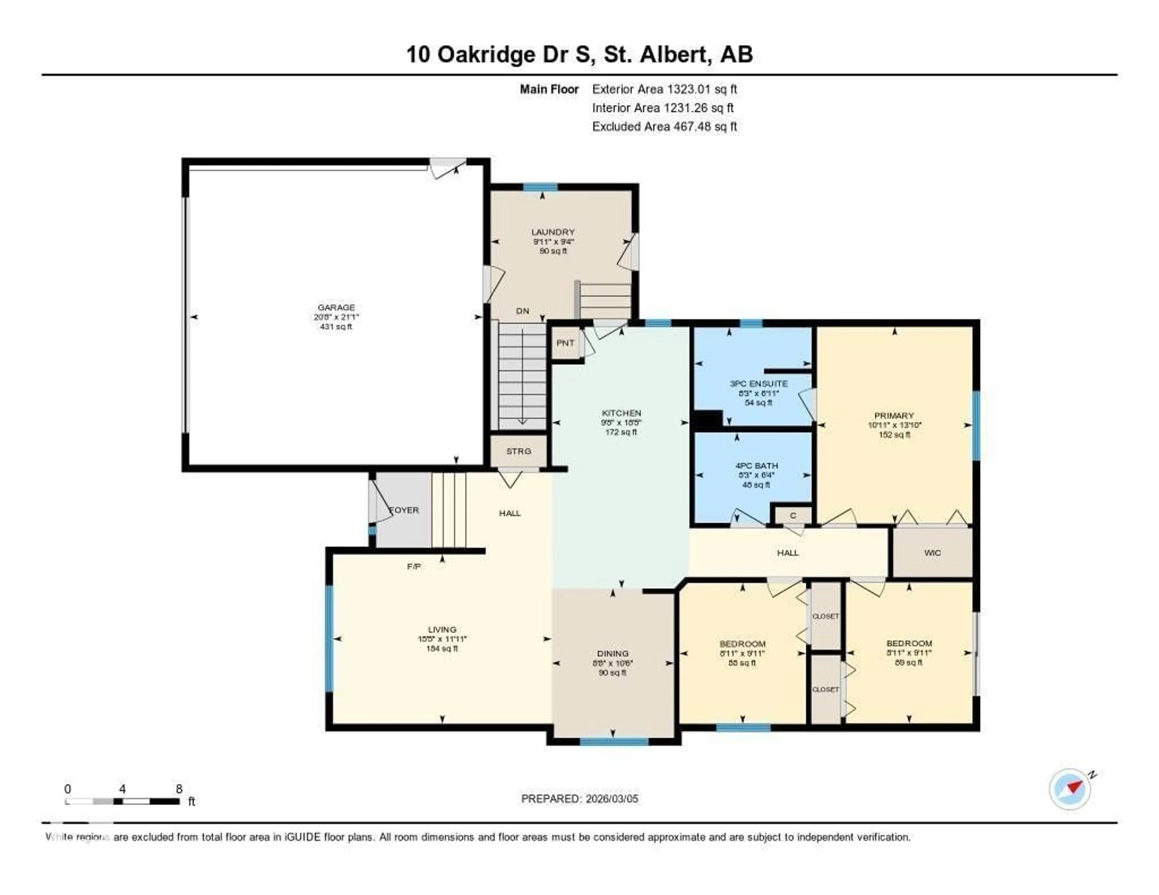 Floor plan for 10 OAKRIDGE DR, St. Albert Alberta T8N6E4