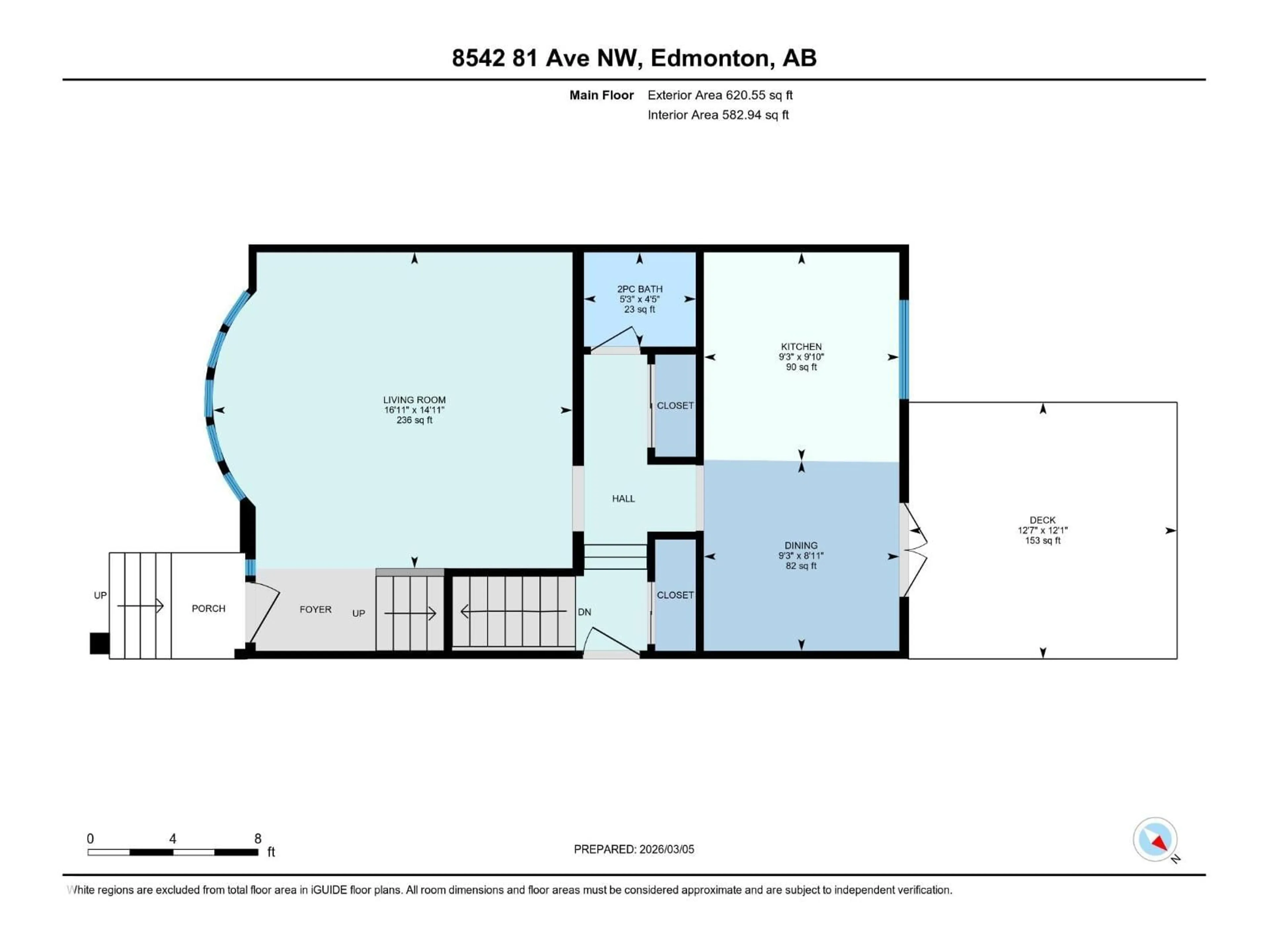 Floor plan for 8542 81 AV, Edmonton Alberta T6C0W4