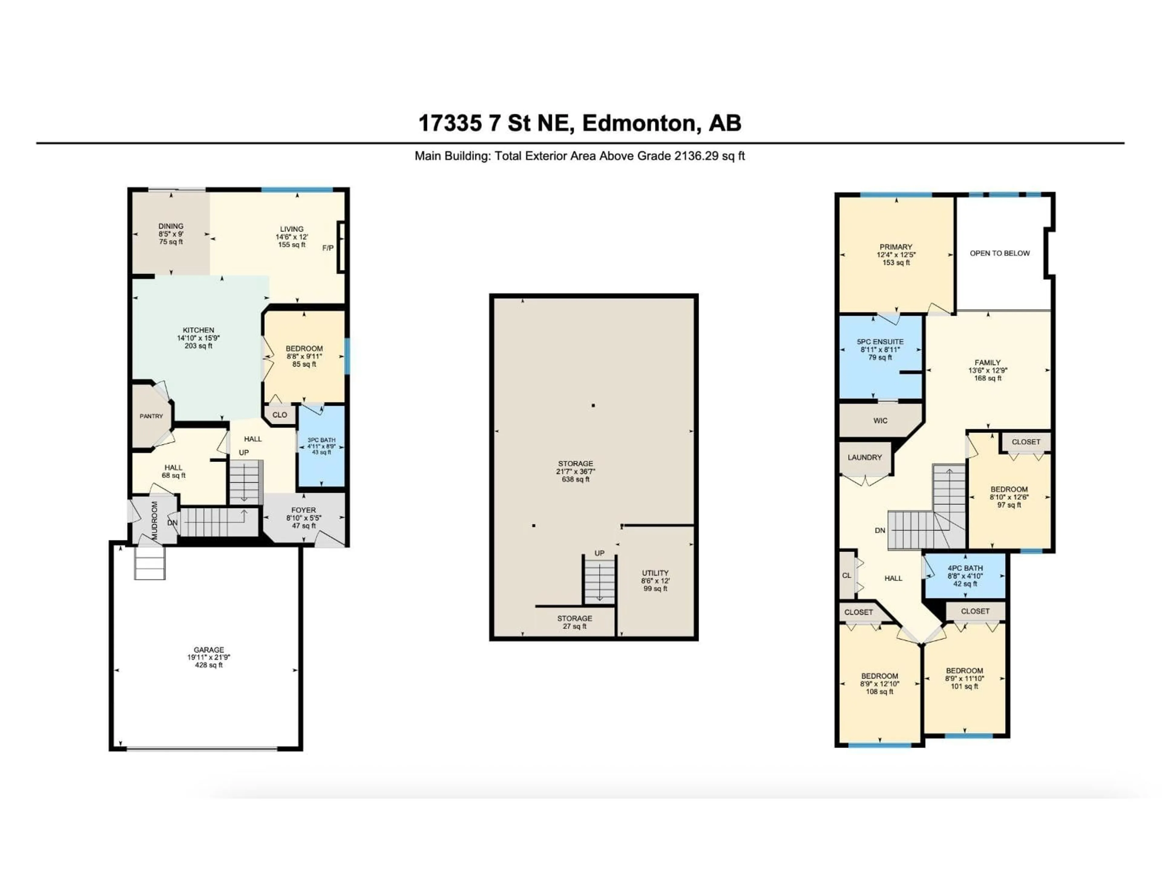 Floor plan for NE - 17335 7 ST, Edmonton Alberta T5Y4E7