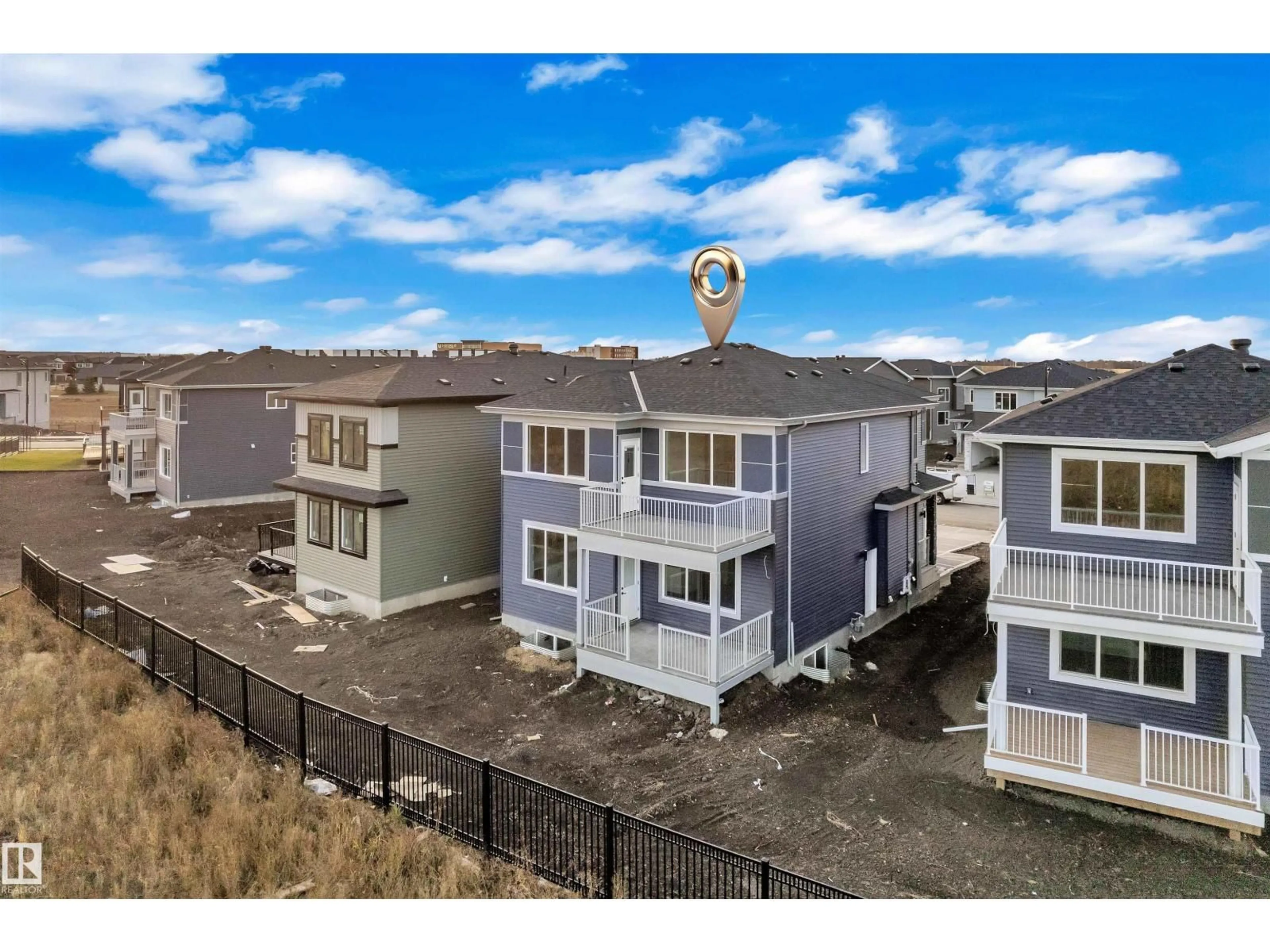 A pic from outside/outdoor area/front of a property/back of a property/a pic from drone, mountain view for 108 ELDRIDGE PT, St. Albert Alberta T8N8C3