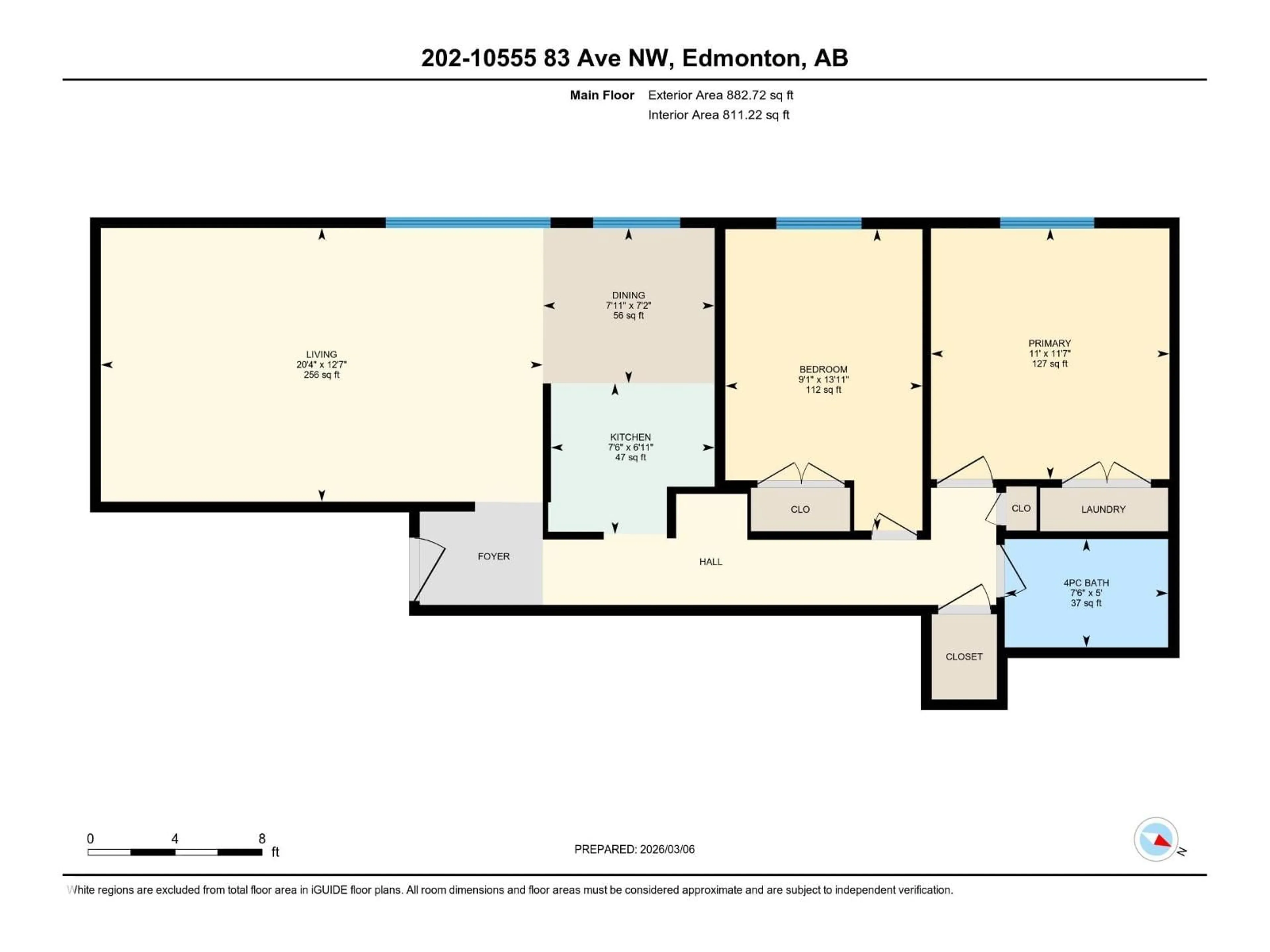Floor plan for 202 - 10555 83 AV, Edmonton Alberta T6E2E1
