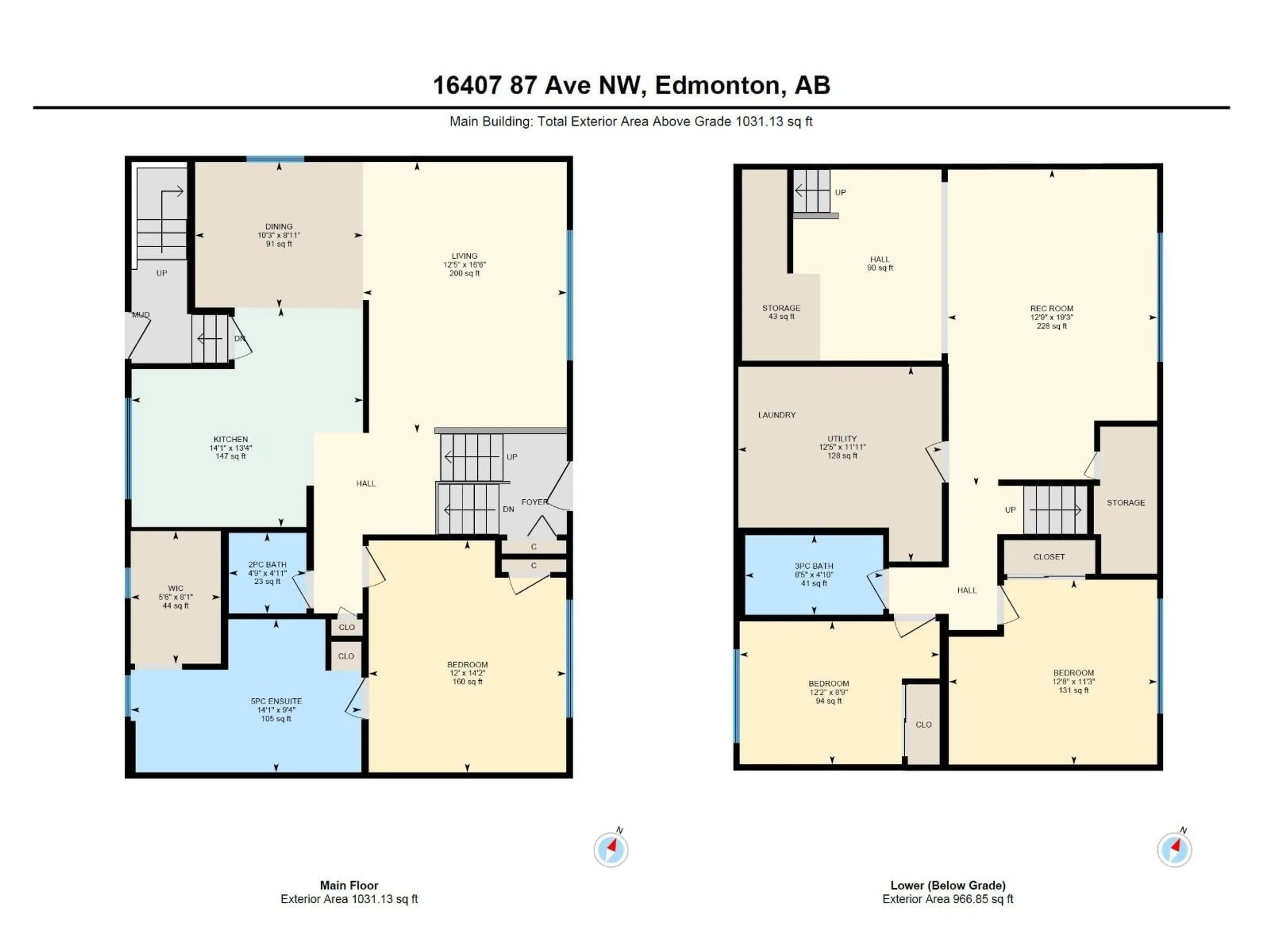 Floor plan for 16407 87 AV, Edmonton Alberta T5R4H3